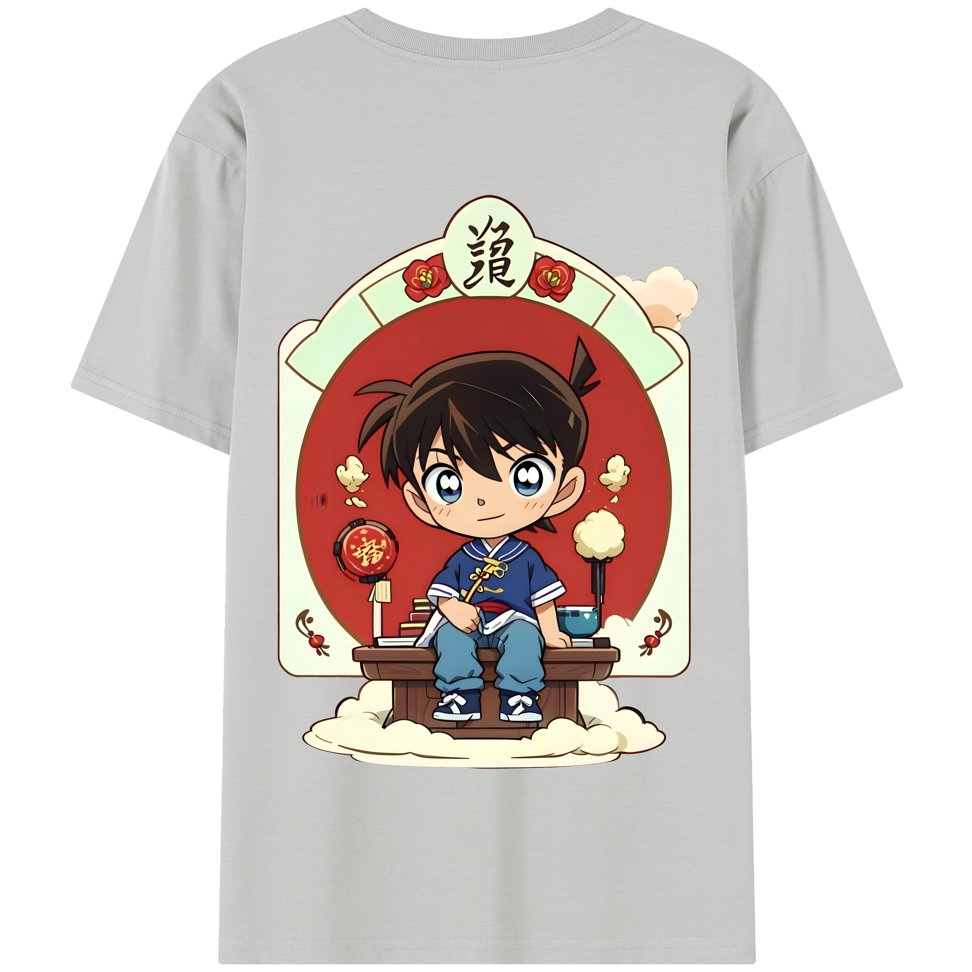 （画像用） 名探偵コナン 江戸川 コナン Detective Conan Conan Edogawa 綿100％半袖Tシャツ（背面プリント）