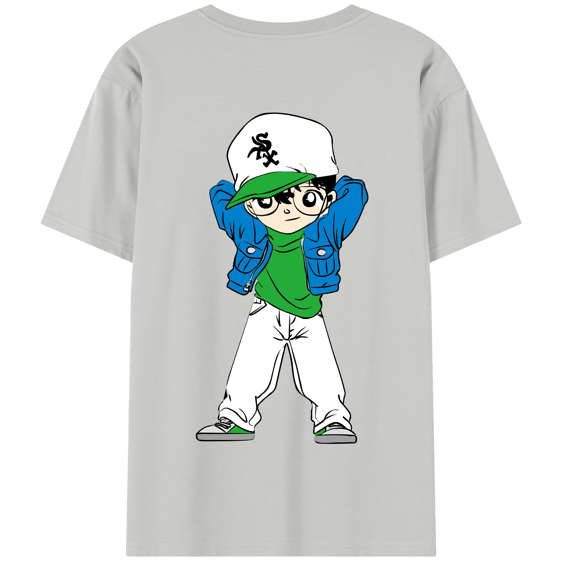 （画像用） 名探偵コナン 江戸川 コナン Detective Conan Conan Edogawa 綿100％半袖Tシャツ（背面プリント）
