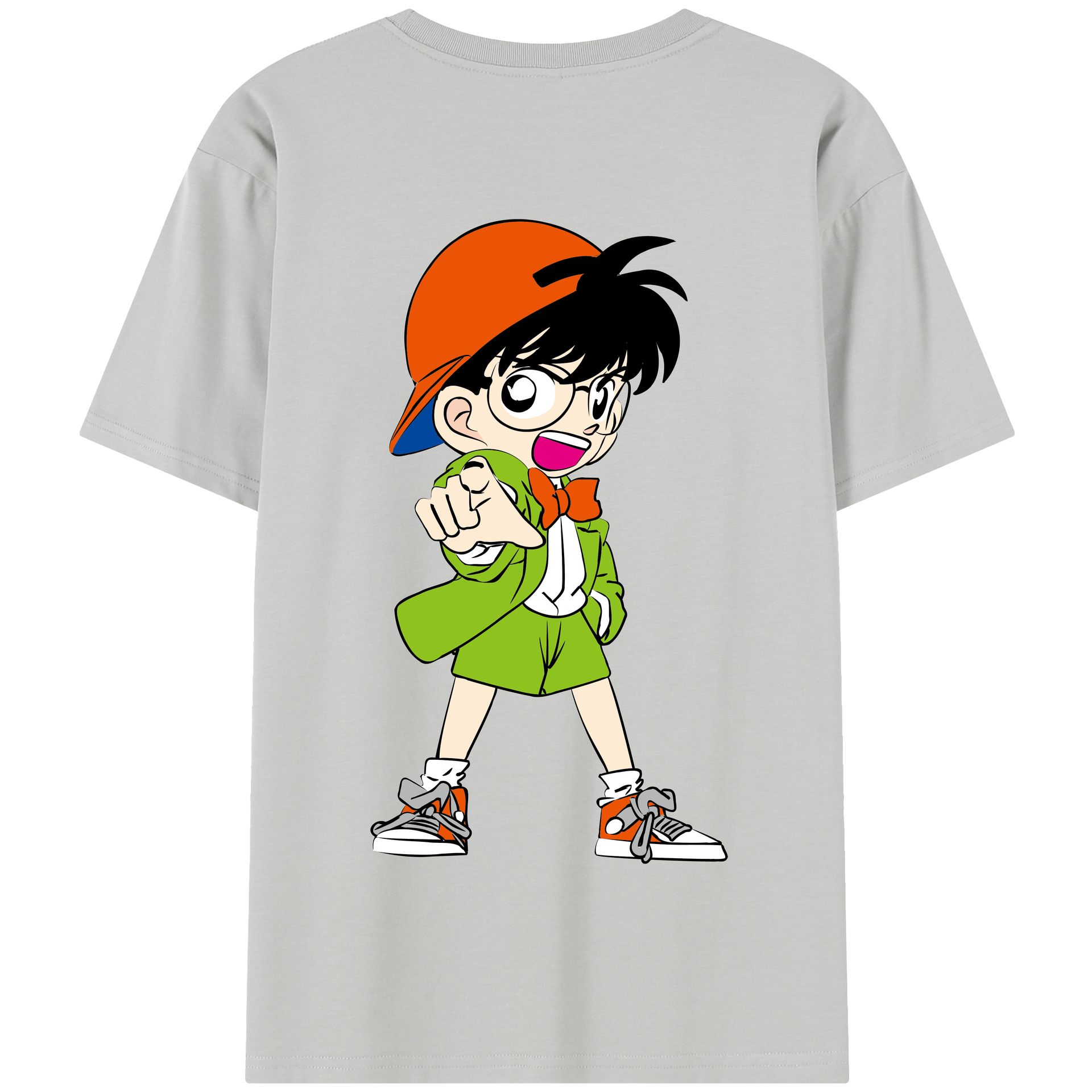 （画像用） 名探偵コナン 江戸川 コナン Detective Conan Conan Edogawa 綿100％半袖Tシャツ（背面プリント）
