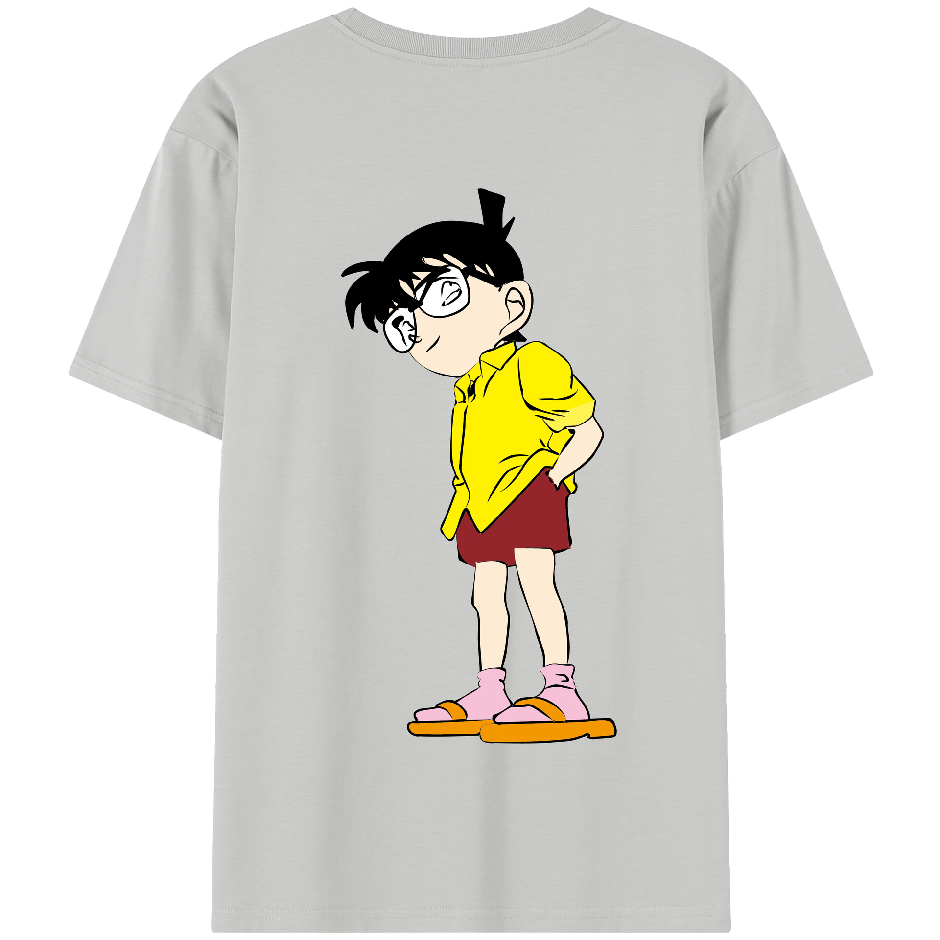 （画像用） 名探偵コナン 江戸川 コナン Detective Conan Conan Edogawa 綿100％半袖Tシャツ（背面プリント）