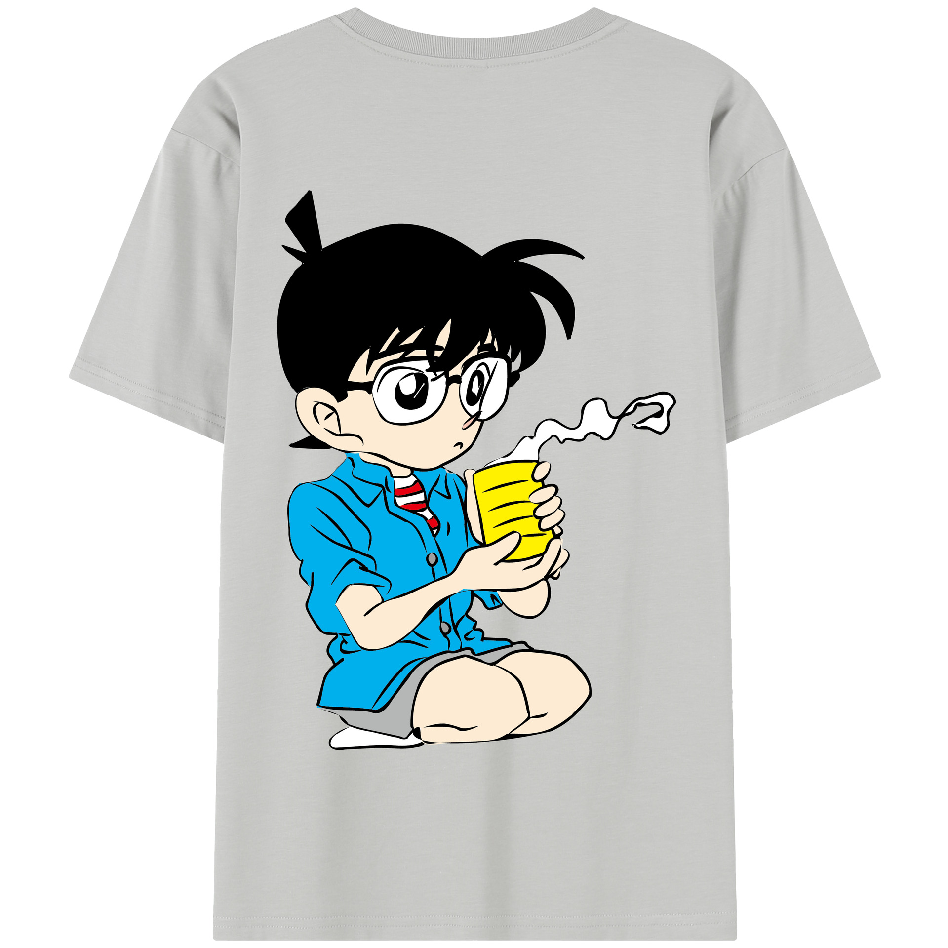 （画像用） 名探偵コナン 江戸川 コナン Detective Conan Conan Edogawa 綿100％半袖Tシャツ（背面プリント）