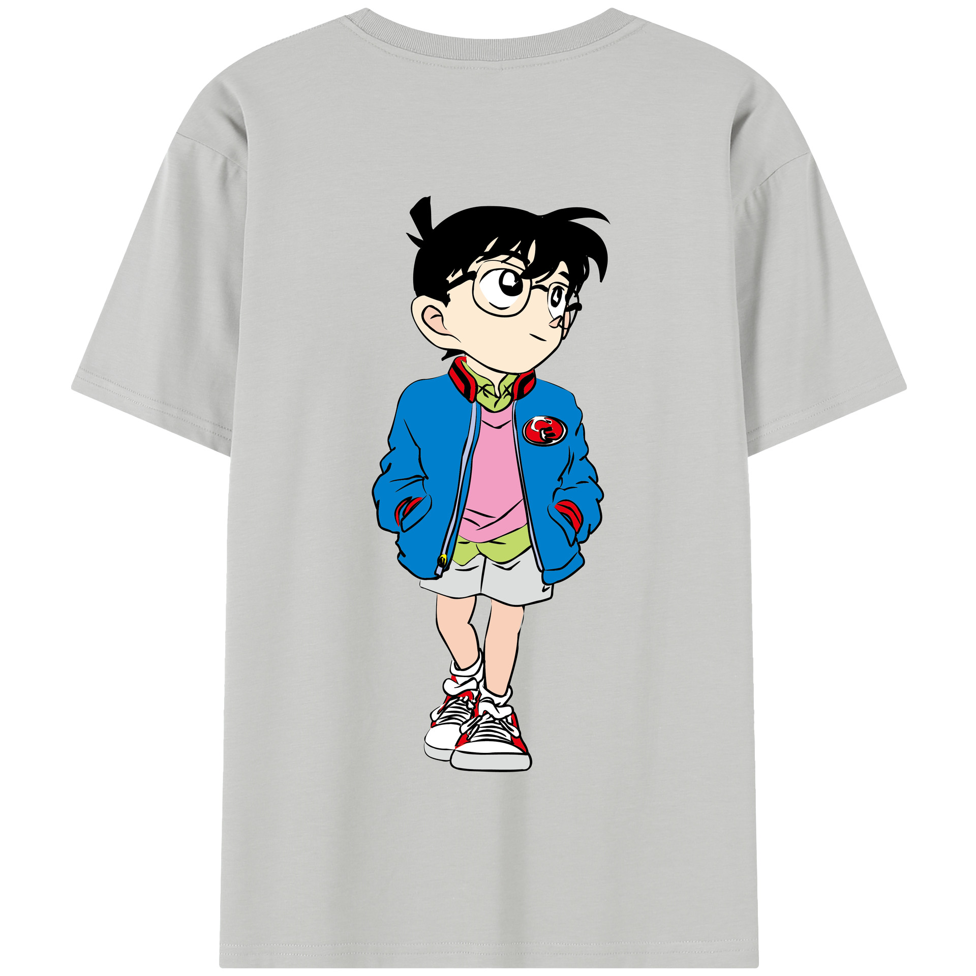 （画像用） 名探偵コナン 江戸川 コナン Detective Conan Conan Edogawa 綿100％半袖Tシャツ（背面プリント）