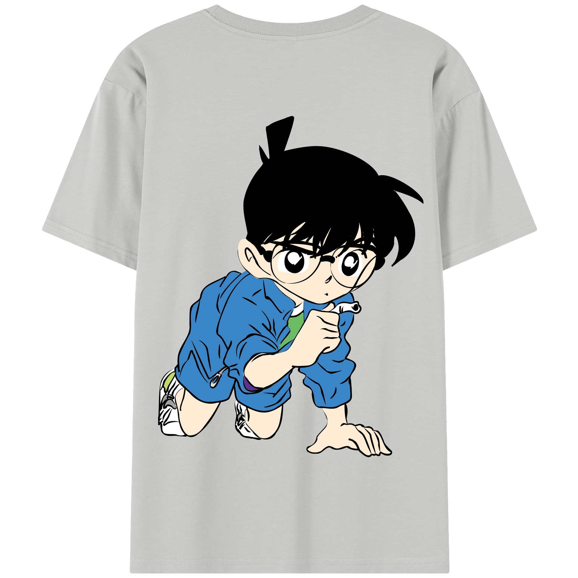 （画像用） 名探偵コナン 江戸川 コナン Detective Conan Conan Edogawa 綿100％半袖Tシャツ（背面プリント）