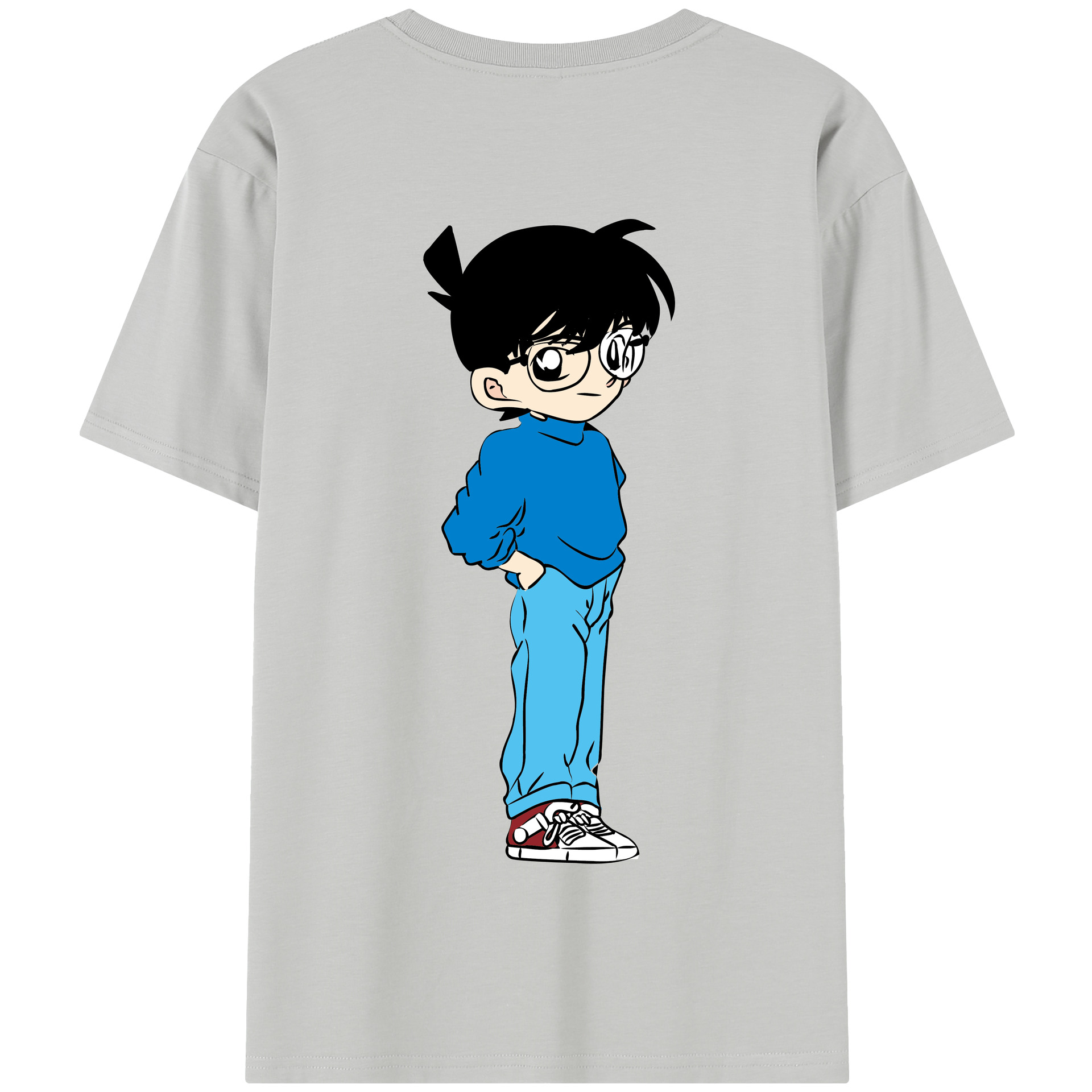 （画像用） 名探偵コナン 江戸川 コナン Detective Conan Conan Edogawa 綿100％半袖Tシャツ（背面プリント）