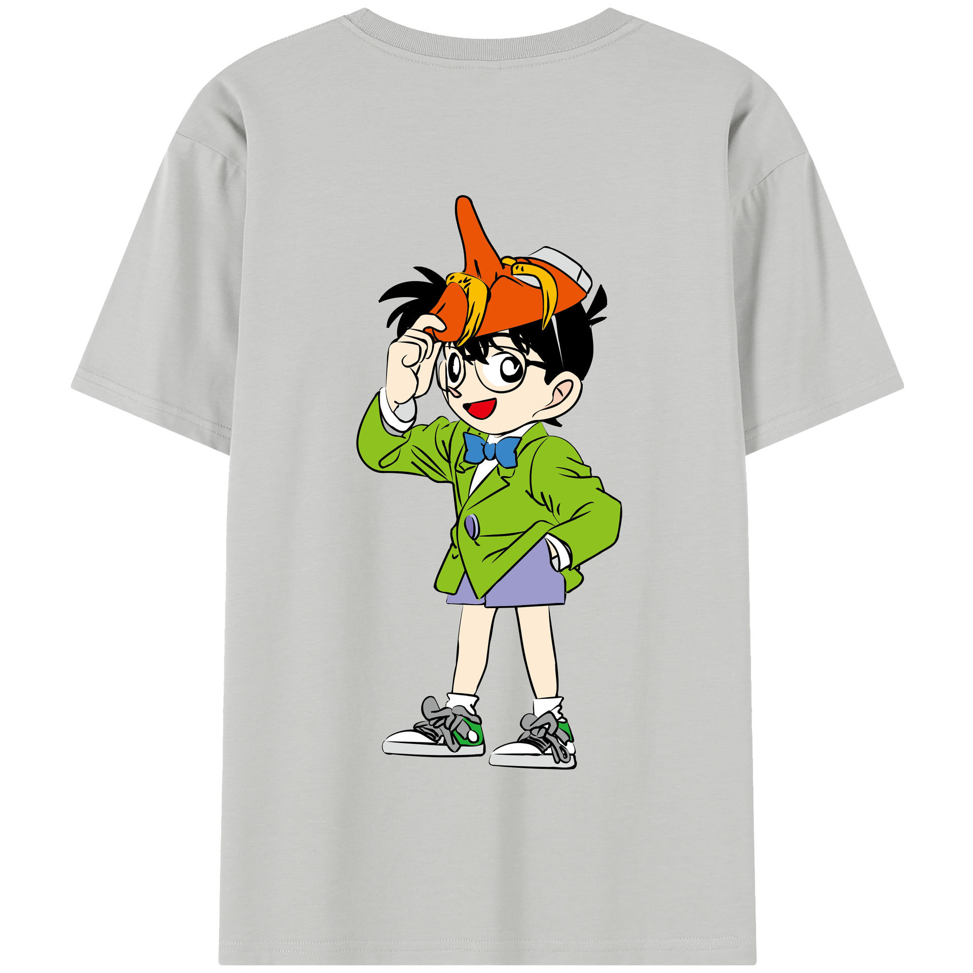 （画像用） 名探偵コナン 江戸川 コナン Detective Conan Conan Edogawa 綿100％半袖Tシャツ（背面プリント）