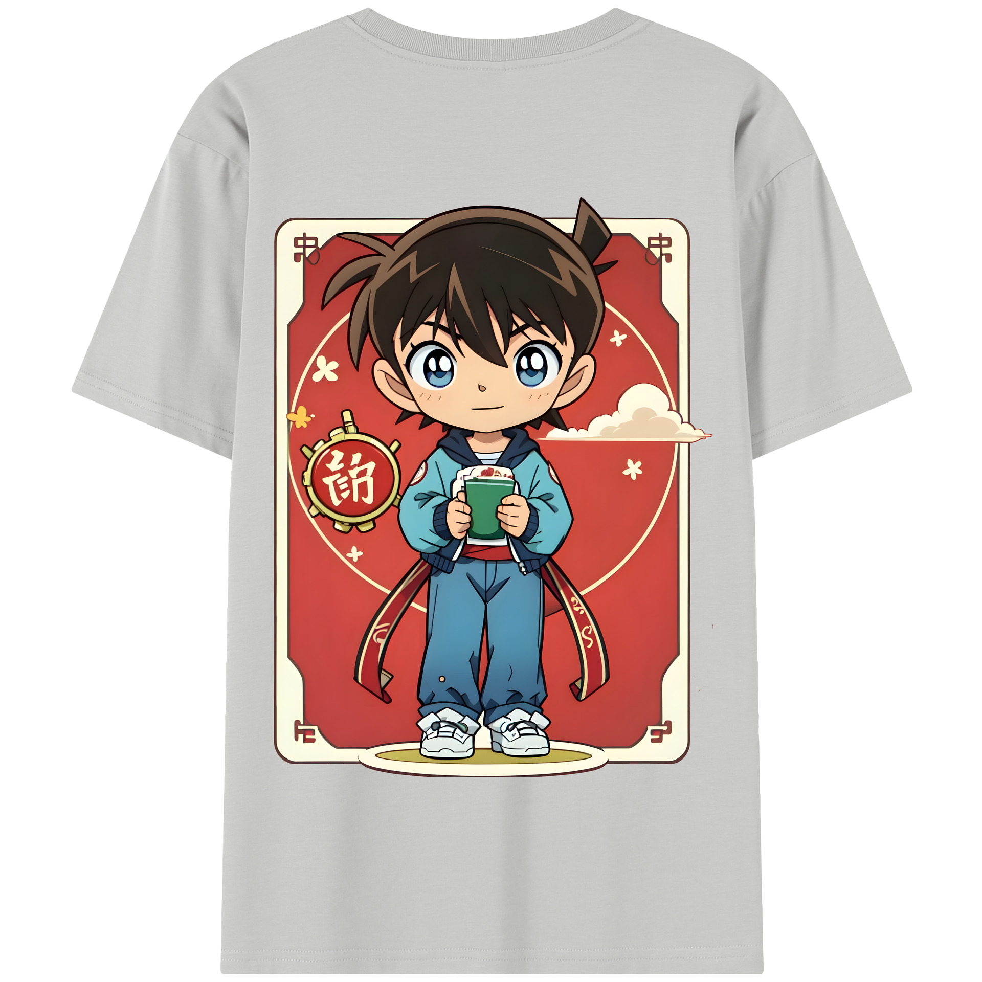 （画像用） 名探偵コナン 江戸川 コナン Detective Conan Conan Edogawa 綿100％半袖Tシャツ（背面プリント）