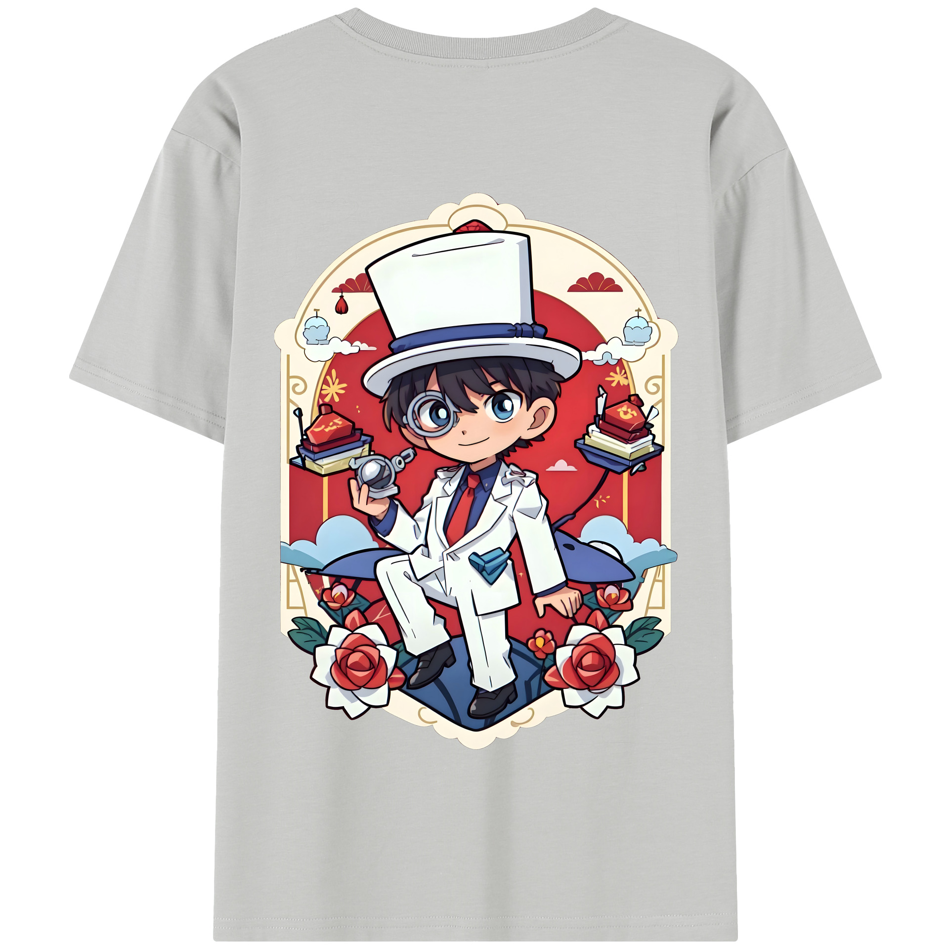 （画像用） 名探偵コナン くろば かいと Detective Conan Kuroba Kaito 綿100％半袖Tシャツ（背面プリント）