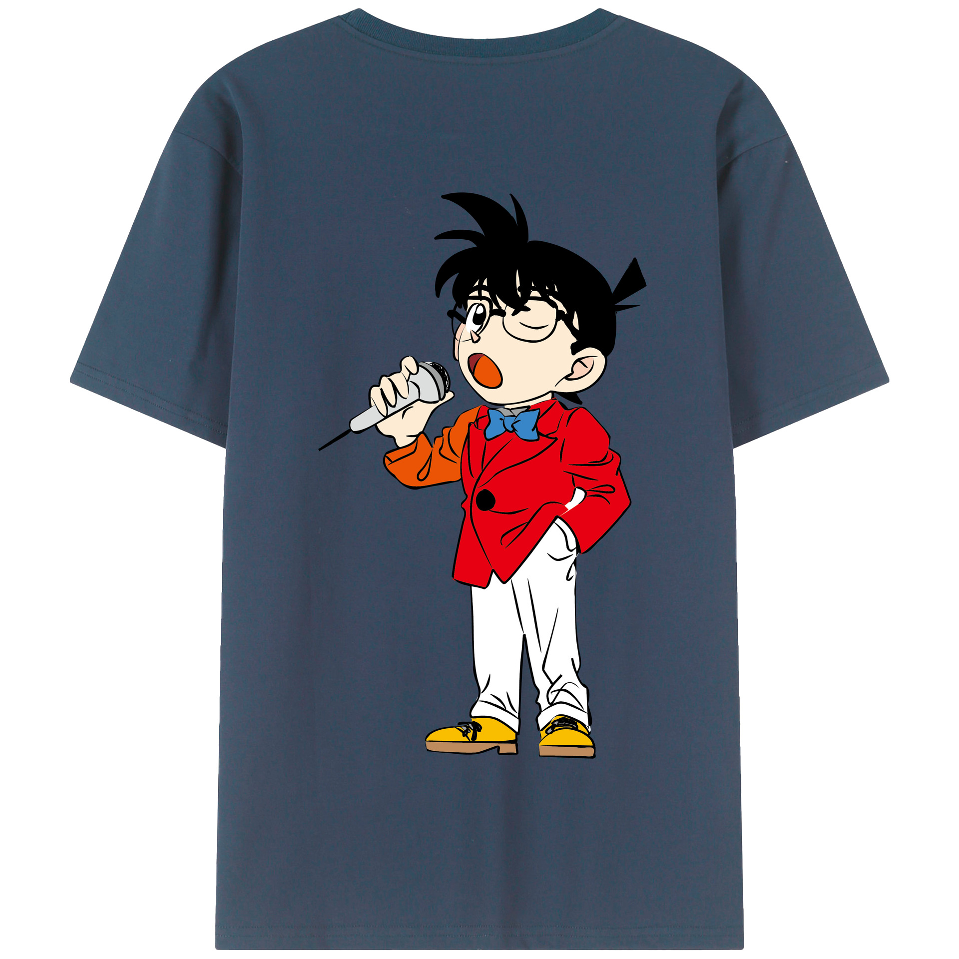 （画像用） 名探偵コナン 江戸川 コナン Detective Conan Conan Edogawa 綿100％半袖Tシャツ（背面プリント）