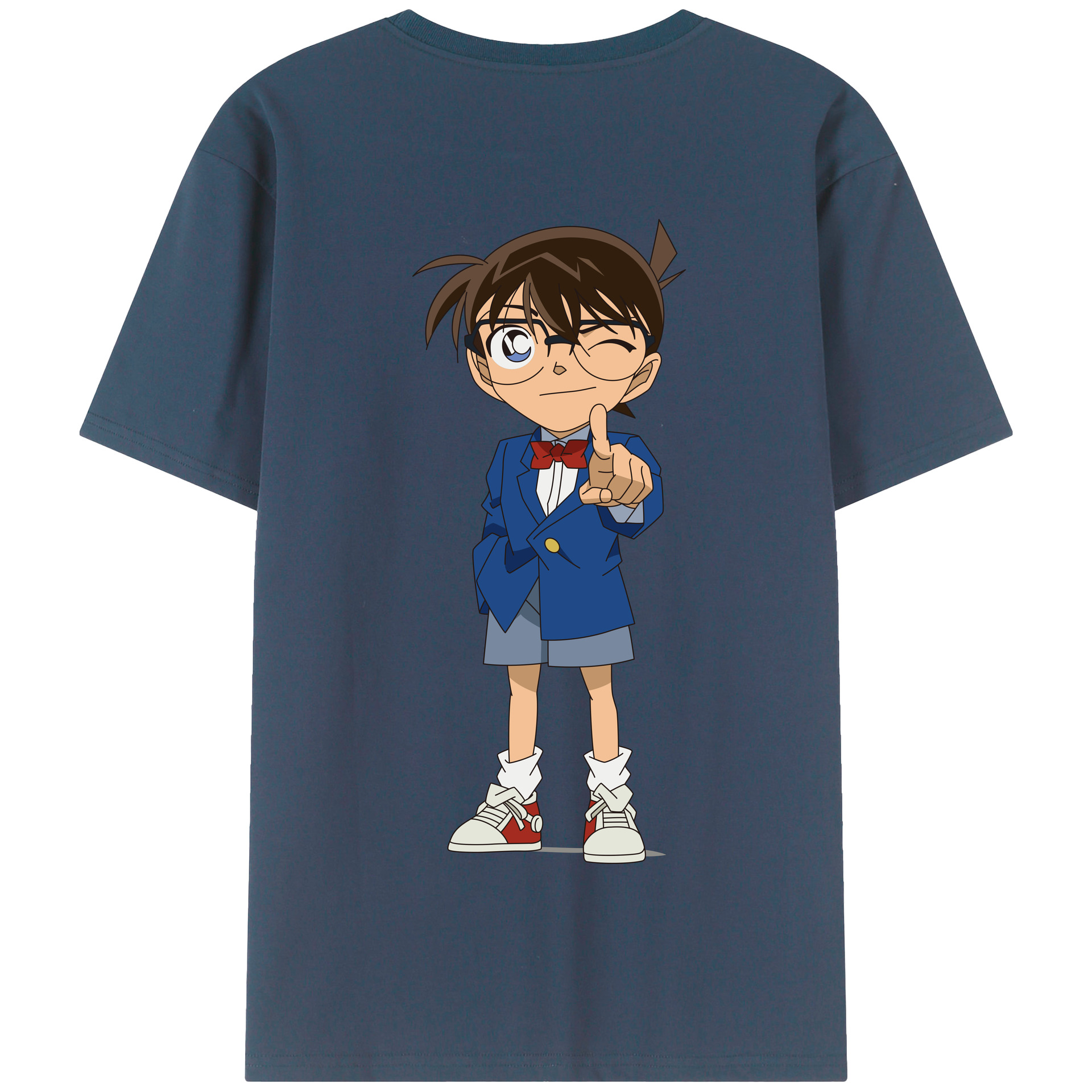 （画像用） 名探偵コナン 江戸川 コナン Detective Conan Conan Edogawa 綿100％半袖Tシャツ（背面プリント）