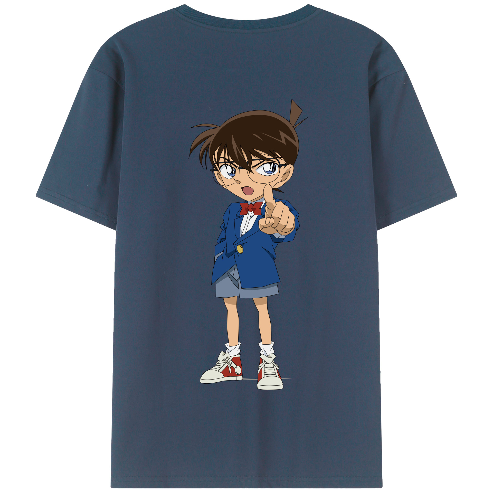 （画像用） 名探偵コナン 江戸川 コナン Detective Conan Conan Edogawa 綿100％半袖Tシャツ（背面プリント）
