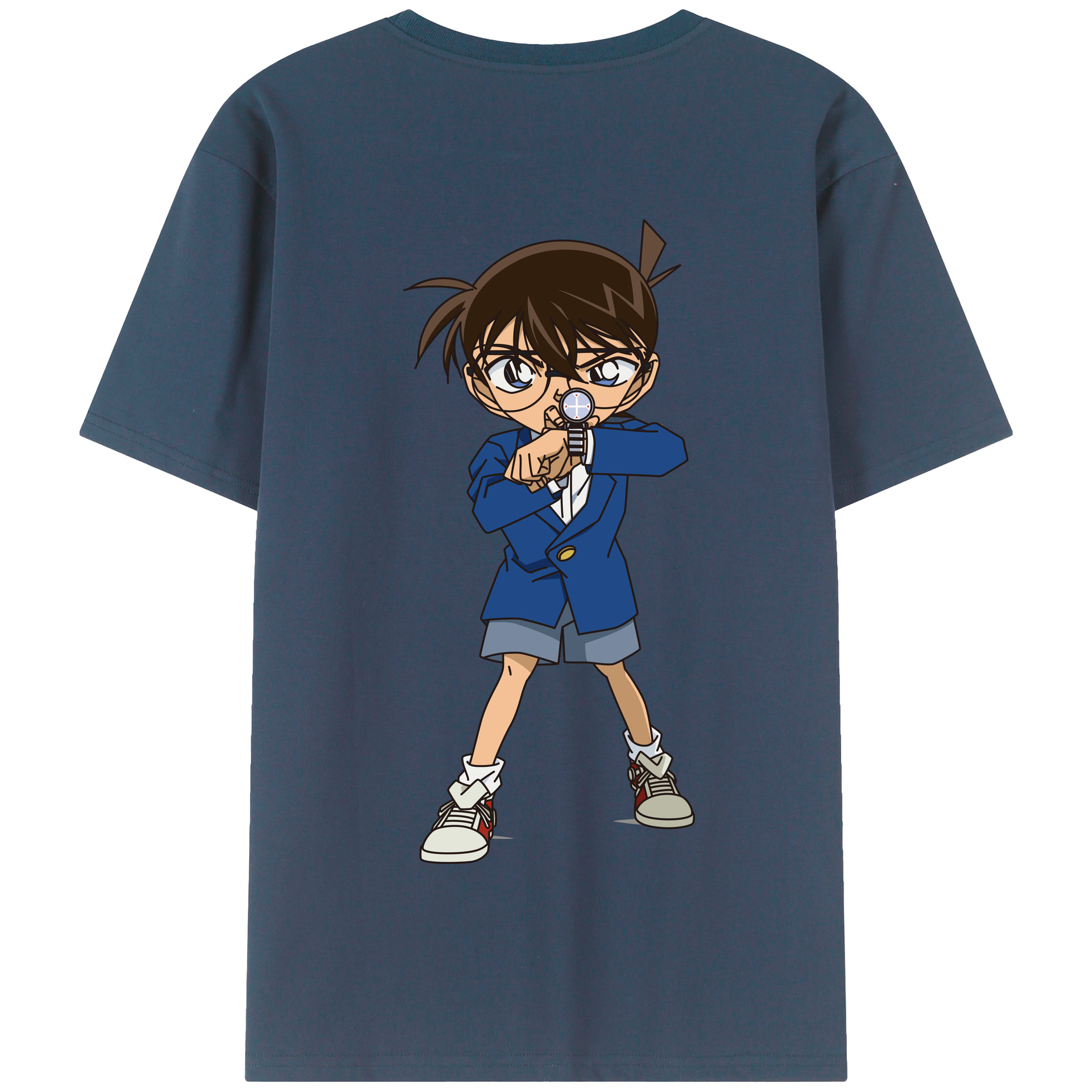 （画像用） 名探偵コナン 江戸川 コナン Detective Conan Conan Edogawa 綿100％半袖Tシャツ（背面プリント）