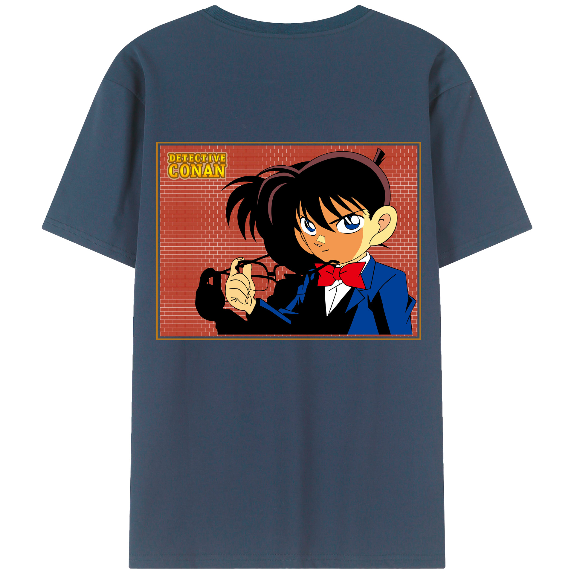 （画像用） 名探偵コナン 江戸川 コナン Detective Conan Conan Edogawa 綿100％半袖Tシャツ（背面プリント）