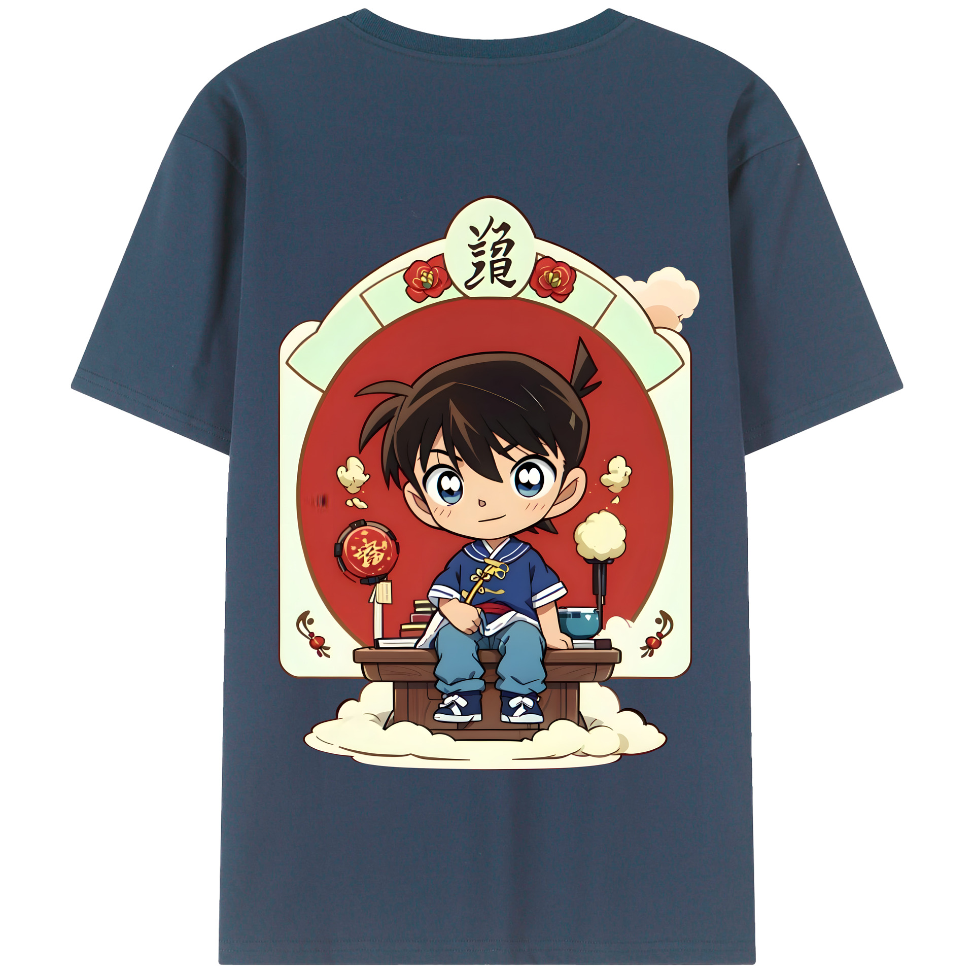 （画像用） 名探偵コナン 江戸川 コナン Detective Conan Conan Edogawa 綿100％半袖Tシャツ（背面プリント）