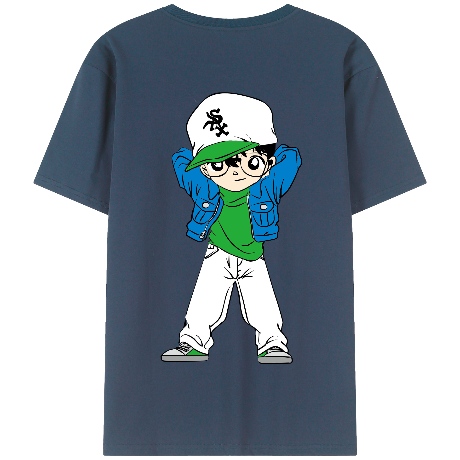 （画像用） 名探偵コナン 江戸川 コナン Detective Conan Conan Edogawa 綿100％半袖Tシャツ（背面プリント）