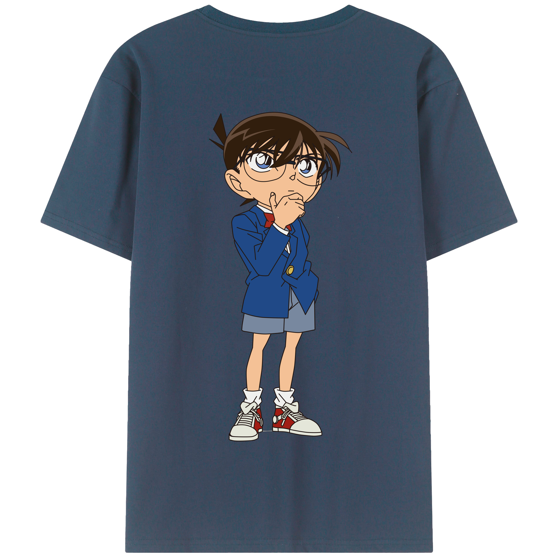 （画像用） 名探偵コナン 江戸川 コナン Detective Conan Conan Edogawa 綿100％半袖Tシャツ（背面プリント）