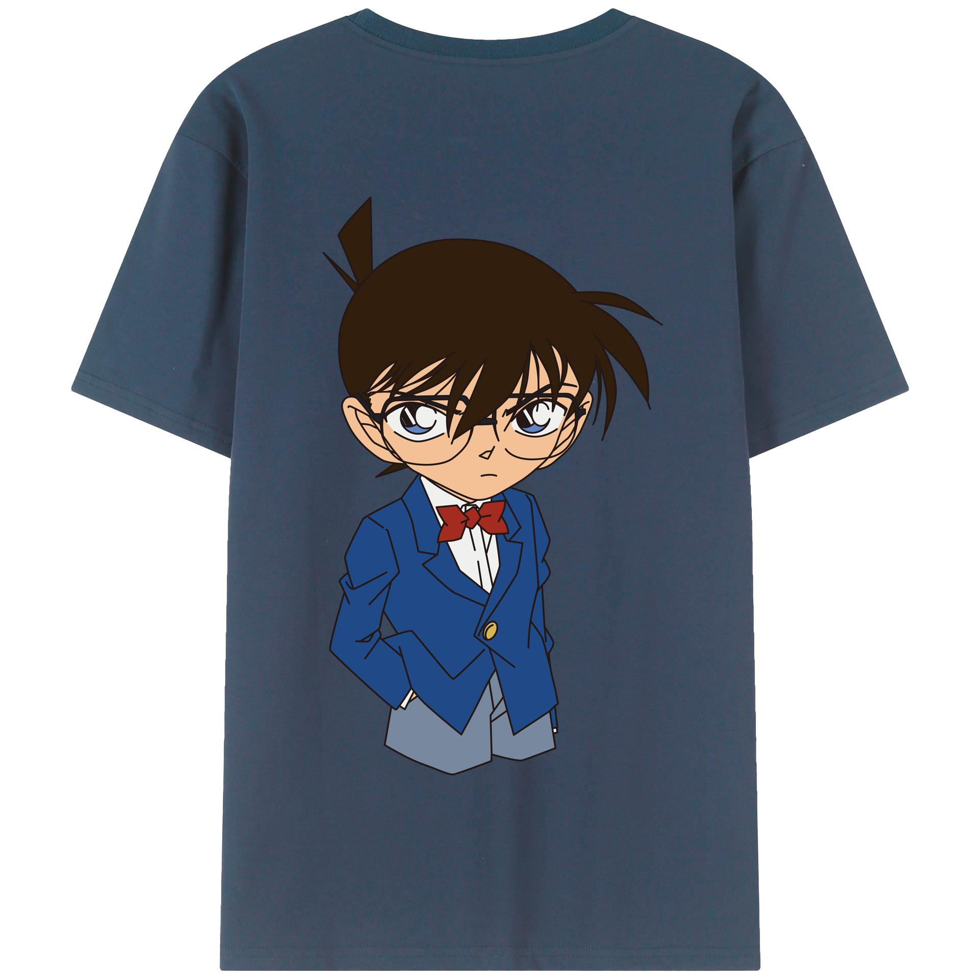 （画像用） 名探偵コナン 江戸川 コナン Detective Conan Conan Edogawa 綿100％半袖Tシャツ（背面プリント）