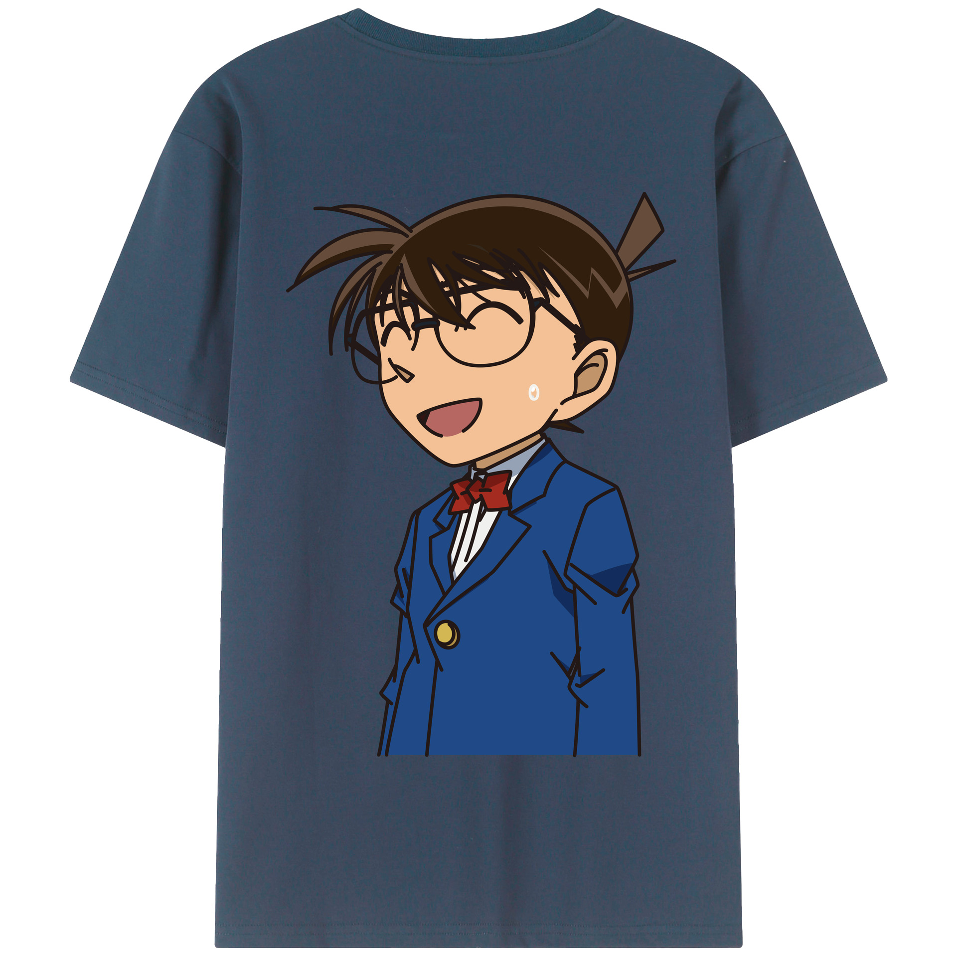 （画像用） 名探偵コナン 江戸川 コナン Detective Conan Conan Edogawa 綿100％半袖Tシャツ（背面プリント）