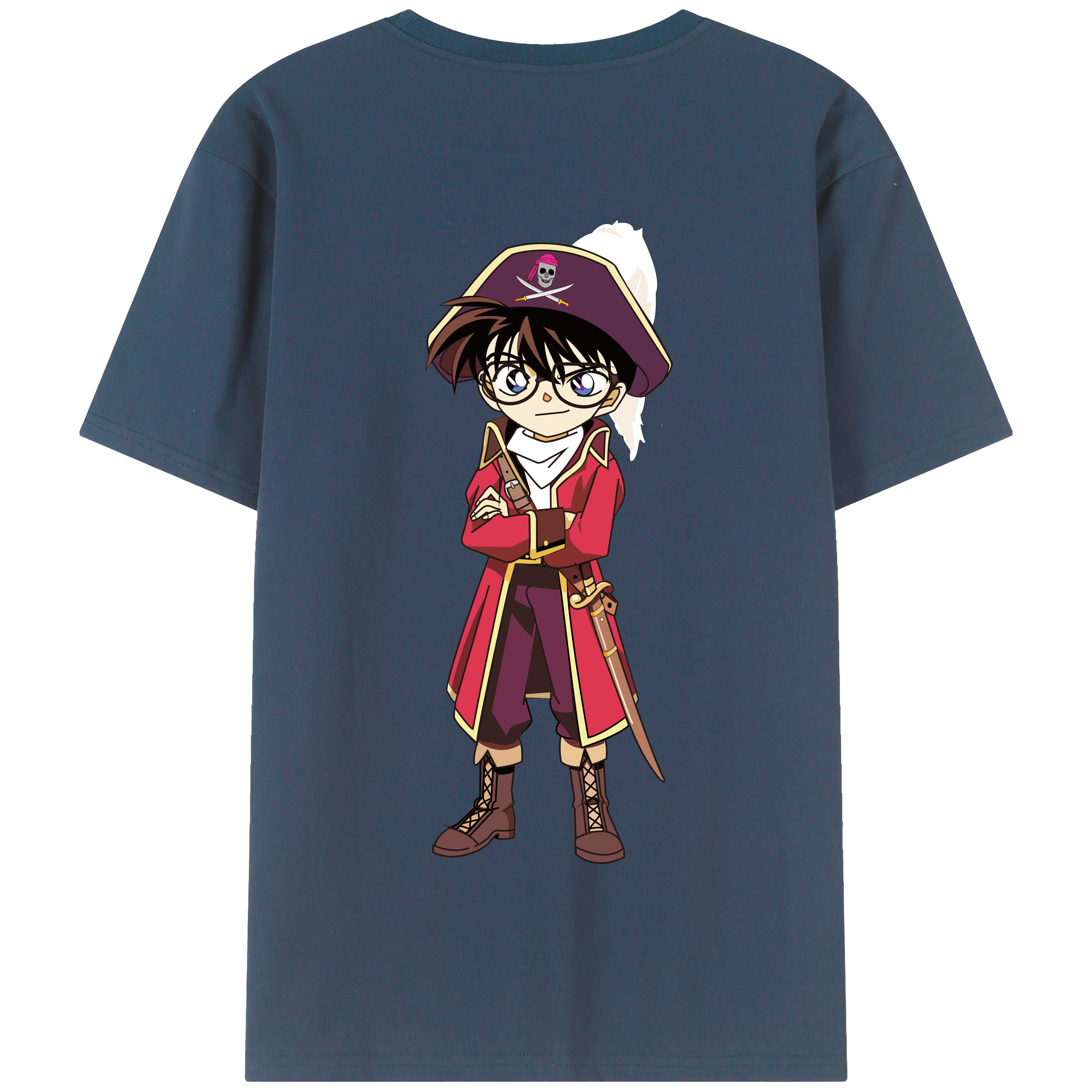 （画像用） 名探偵コナン 江戸川 コナン Detective Conan Conan Edogawa 綿100％半袖Tシャツ（背面プリント）