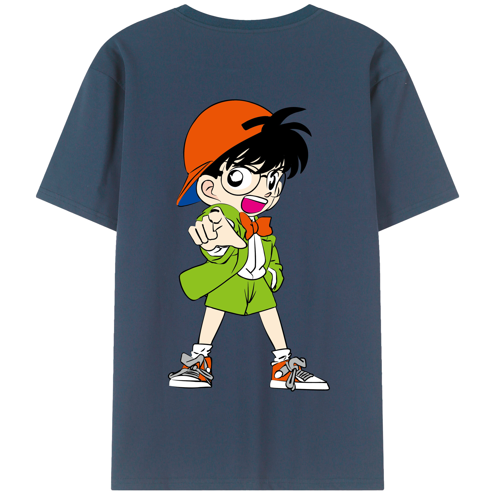 （画像用） 名探偵コナン 江戸川 コナン Detective Conan Conan Edogawa 綿100％半袖Tシャツ（背面プリント）