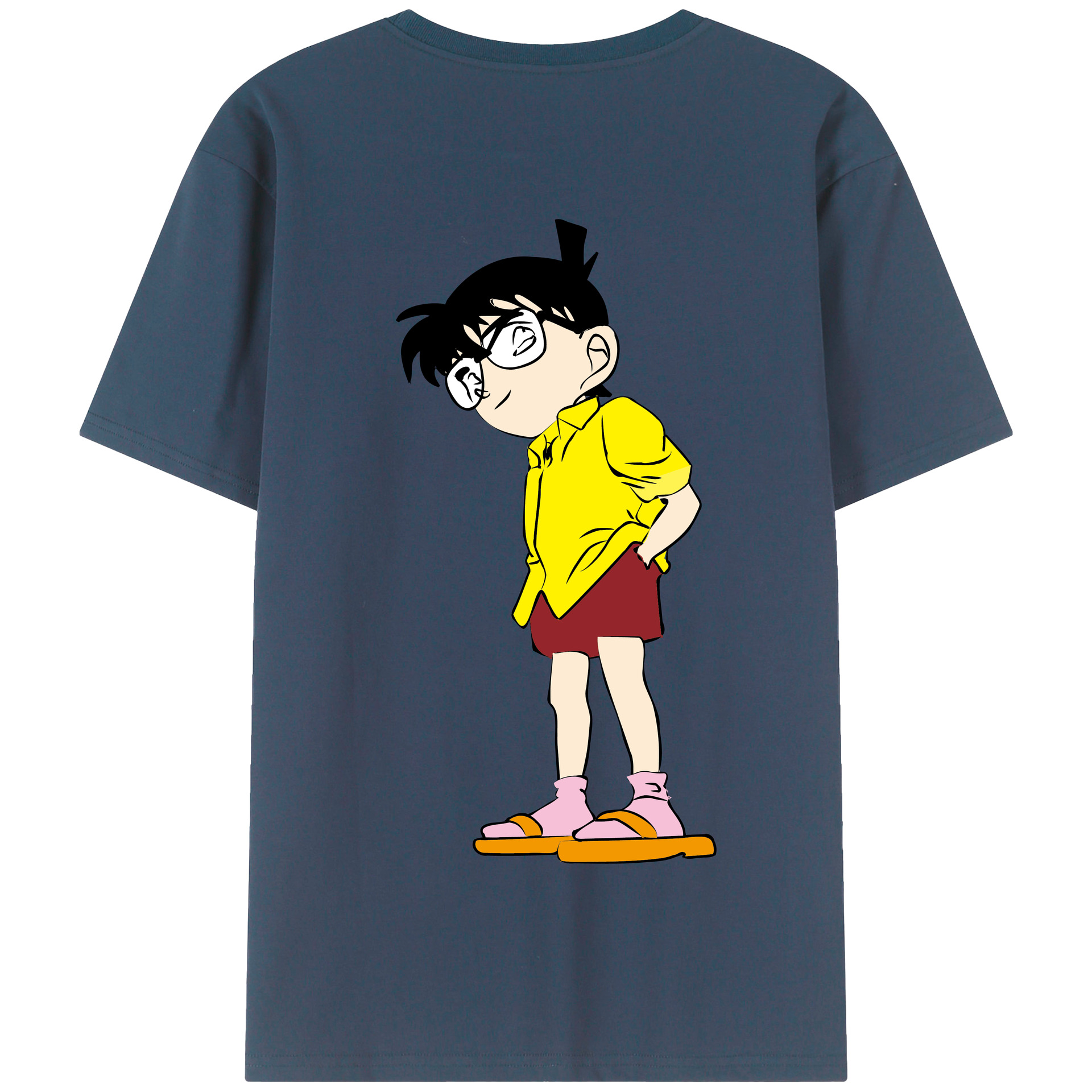 （画像用） 名探偵コナン 江戸川 コナン Detective Conan Conan Edogawa 綿100％半袖Tシャツ（背面プリント）