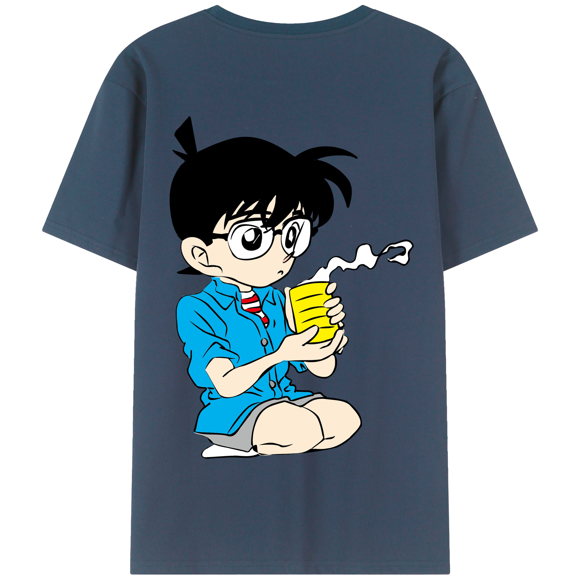 （画像用） 名探偵コナン 江戸川 コナン Detective Conan Conan Edogawa 綿100％半袖Tシャツ（背面プリント）