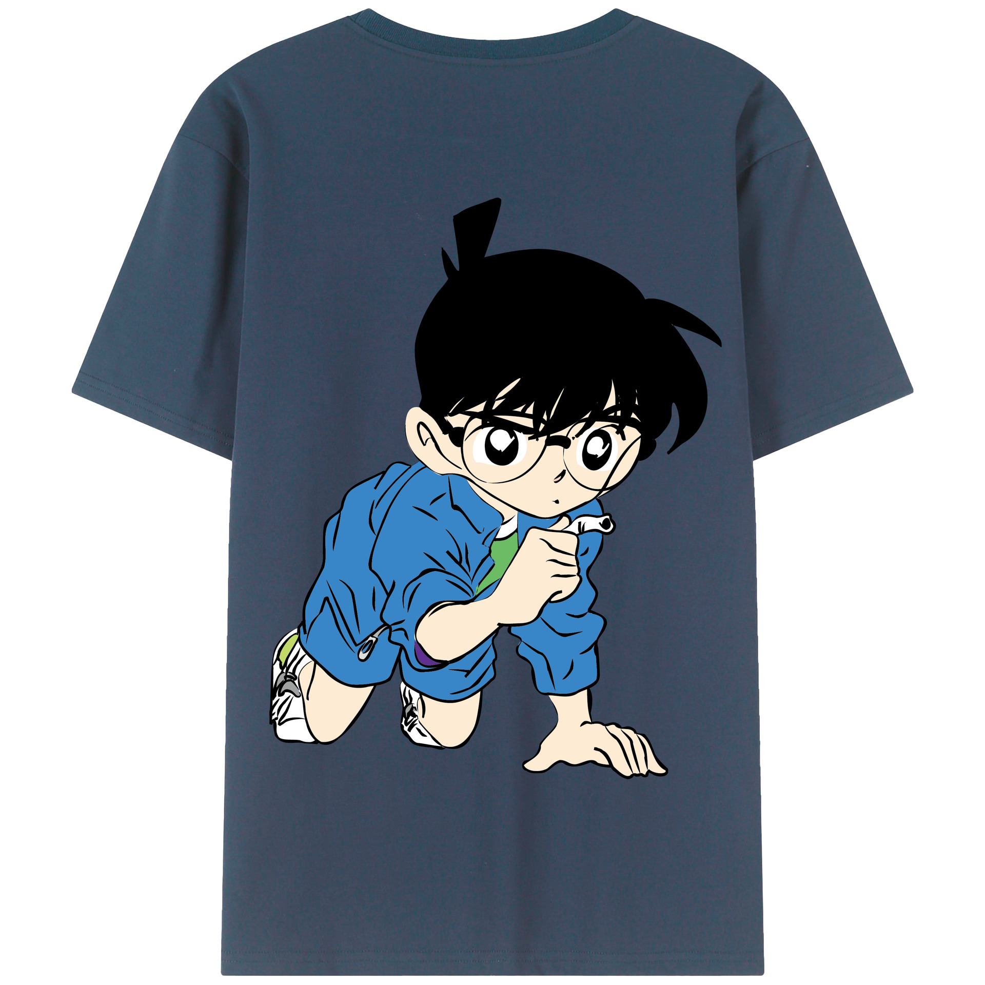 （画像用） 名探偵コナン 江戸川 コナン Detective Conan Conan Edogawa 綿100％半袖Tシャツ（背面プリント）