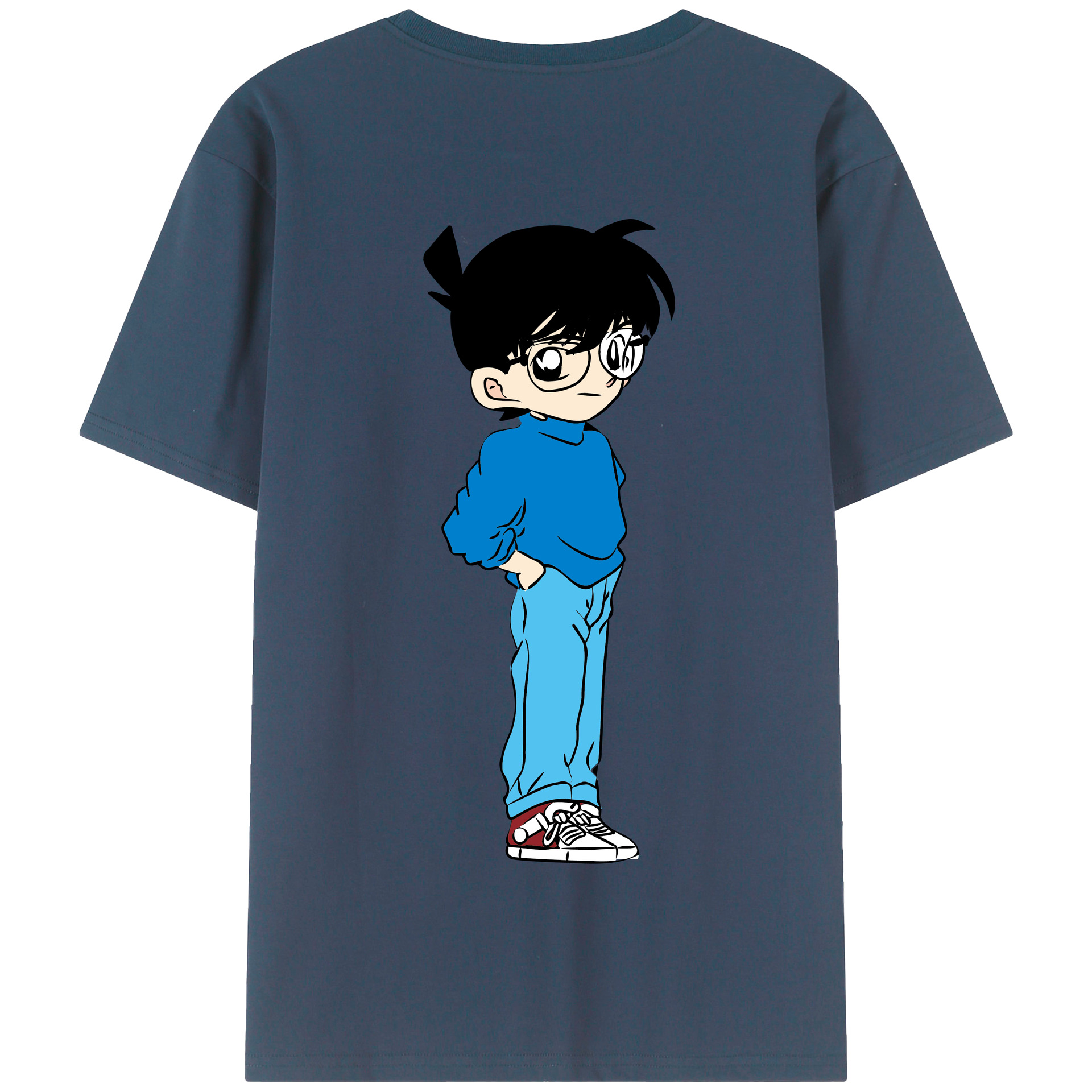 （画像用） 名探偵コナン 江戸川 コナン Detective Conan Conan Edogawa 綿100％半袖Tシャツ（背面プリント）