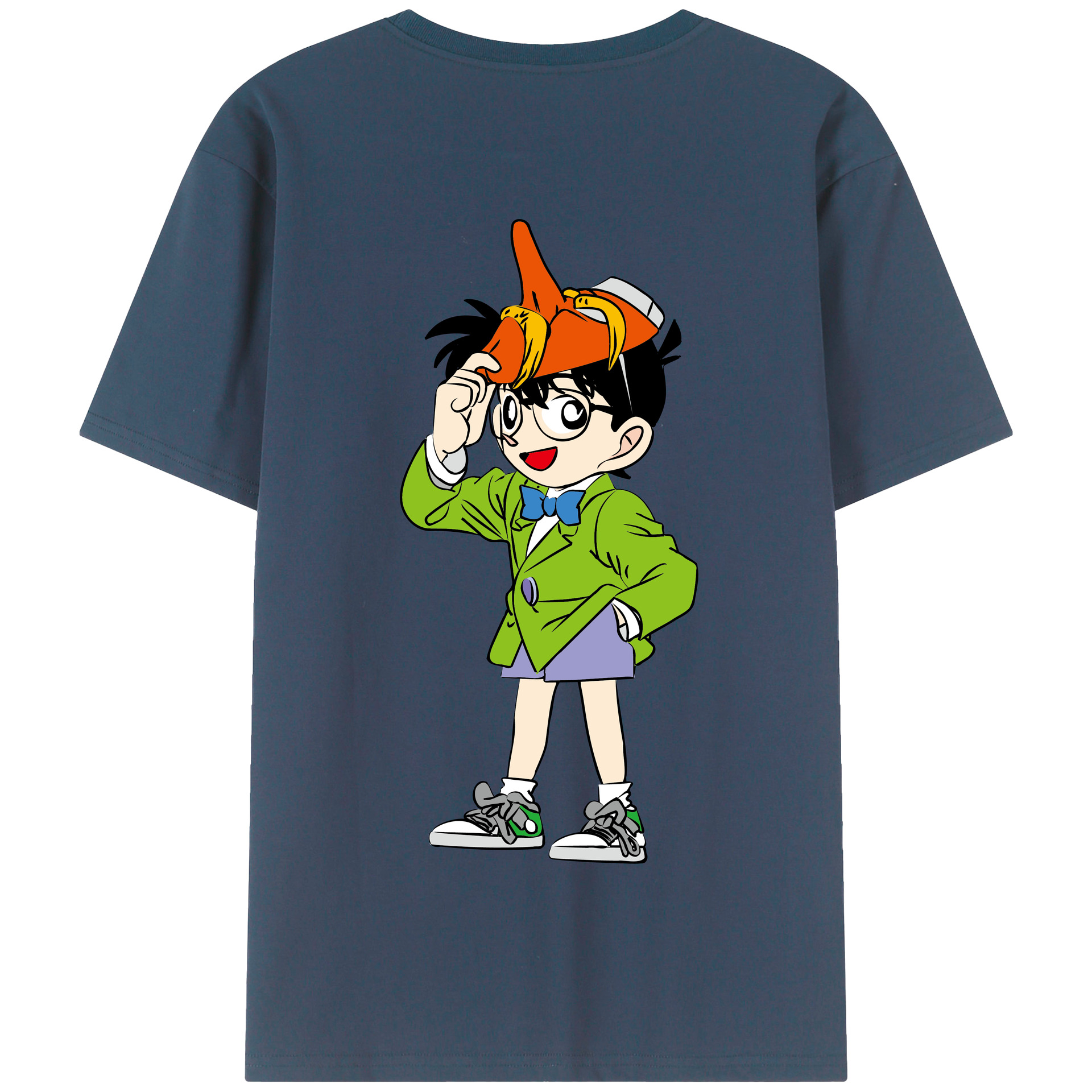 （画像用） 名探偵コナン 江戸川 コナン Detective Conan Conan Edogawa 綿100％半袖Tシャツ（背面プリント）