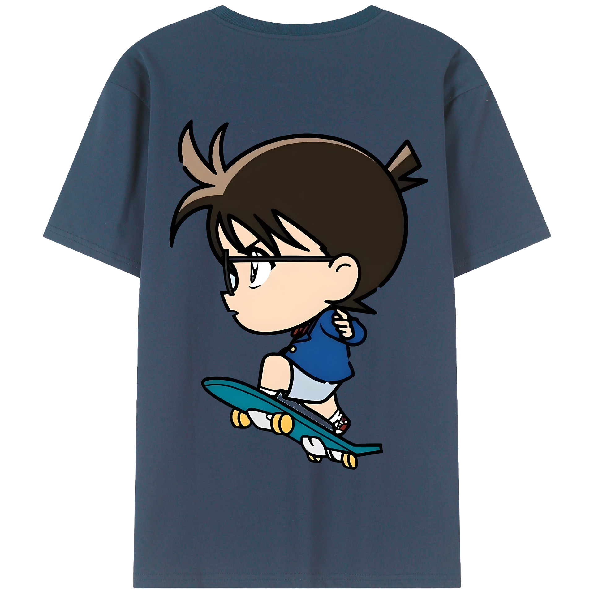 （画像用） 名探偵コナン 江戸川 コナン Detective Conan Conan Edogawa 綿100％半袖Tシャツ（背面プリント）