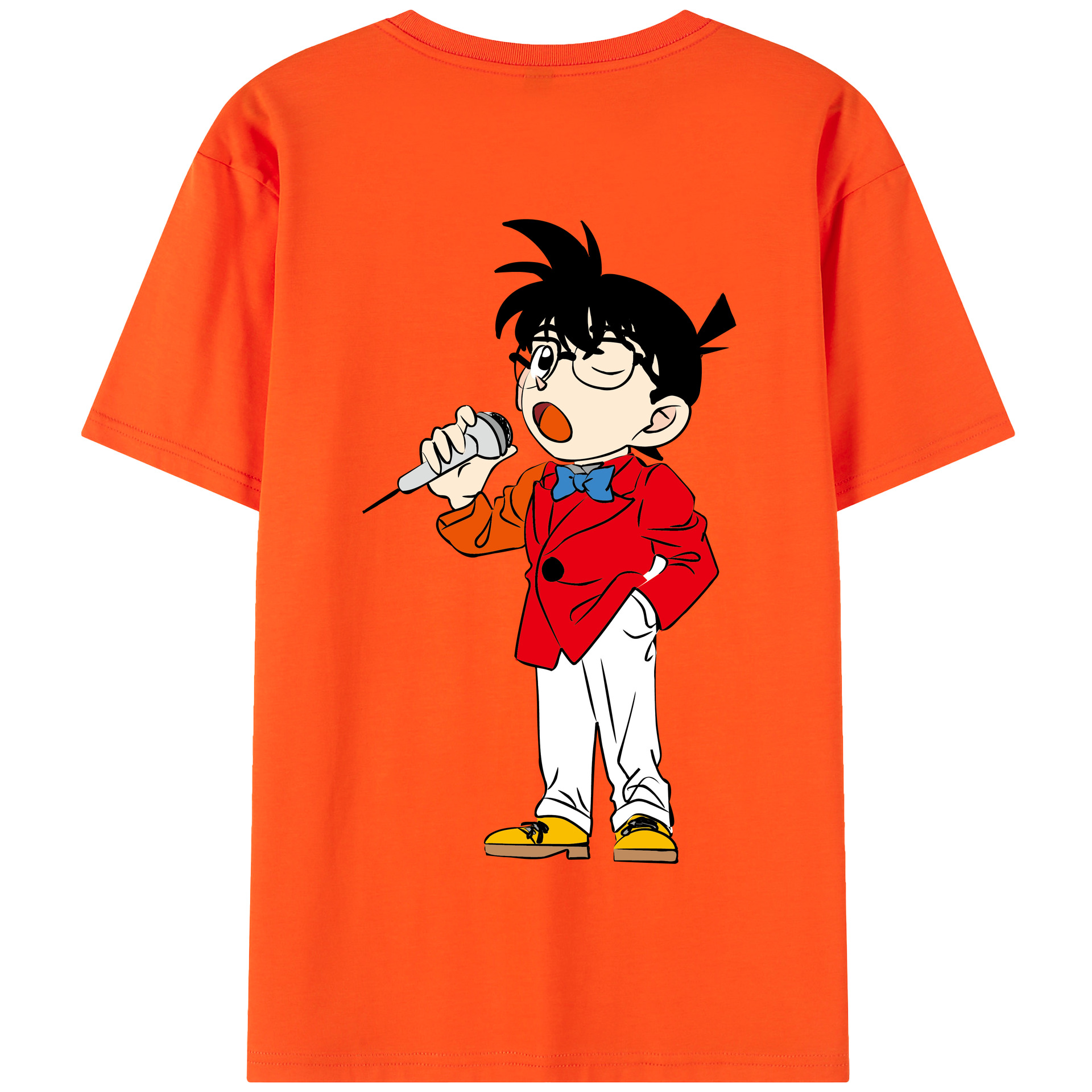 （画像用） 名探偵コナン 江戸川 コナン Detective Conan Conan Edogawa 綿100％半袖Tシャツ（背面プリント）