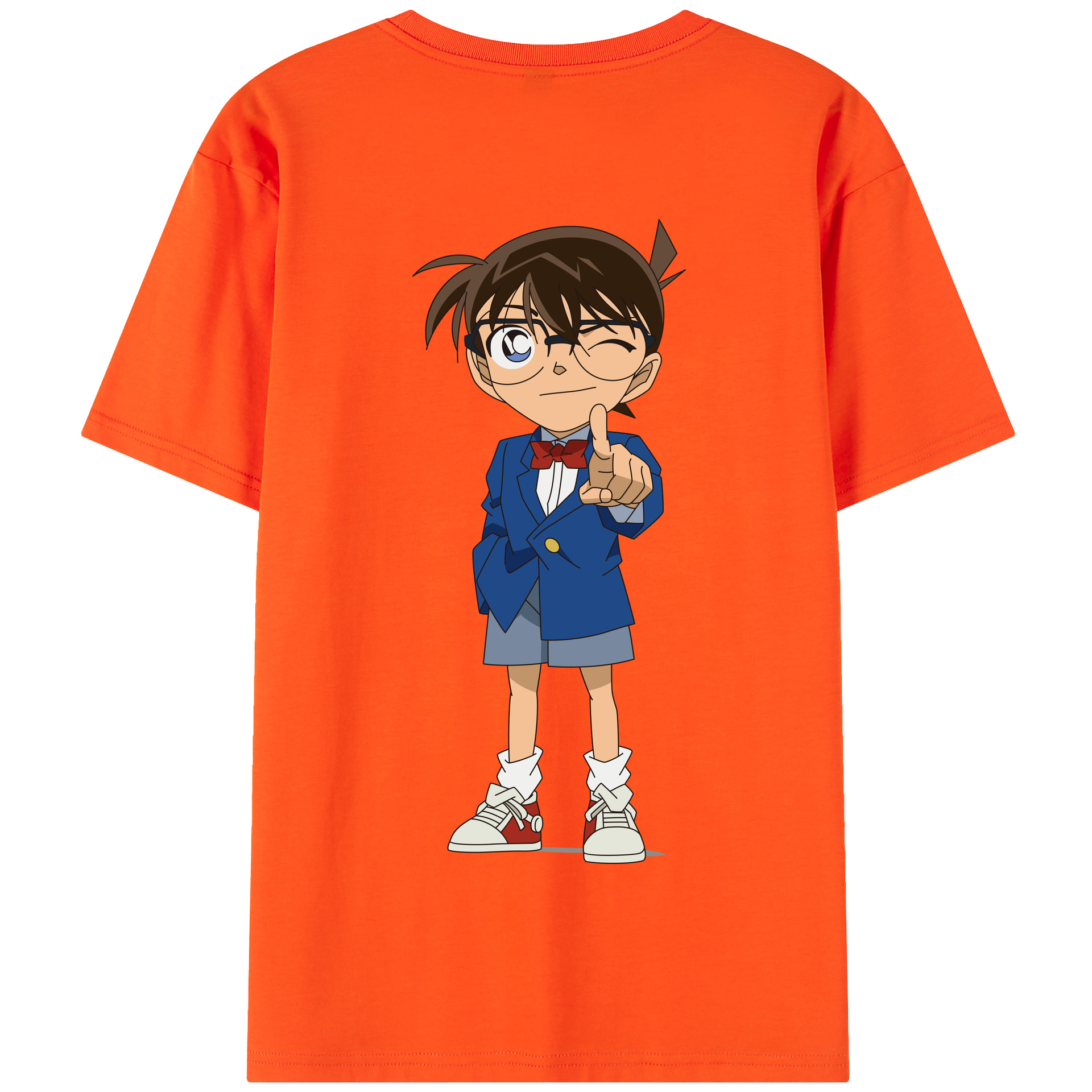 （画像用） 名探偵コナン 江戸川 コナン Detective Conan Conan Edogawa 綿100％半袖Tシャツ（背面プリント）