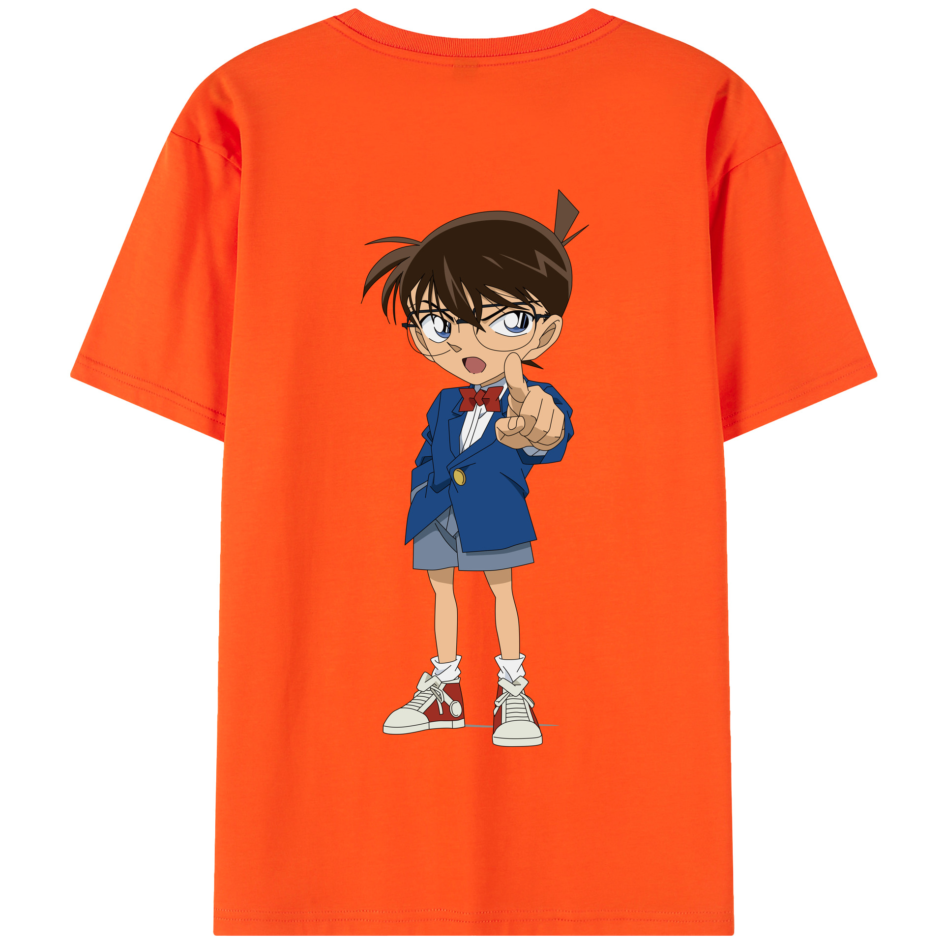 （画像用） 名探偵コナン 江戸川 コナン Detective Conan Conan Edogawa 綿100％半袖Tシャツ（背面プリント）