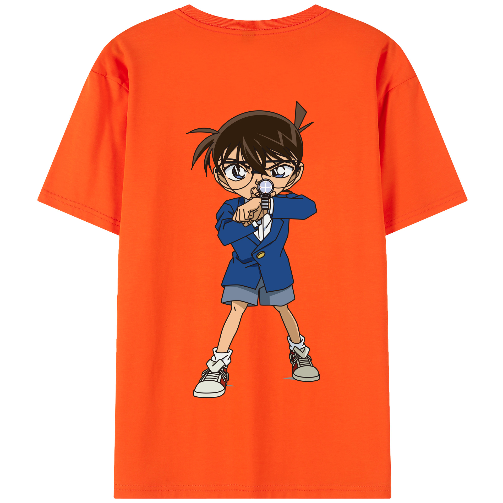 （画像用） 名探偵コナン 江戸川 コナン Detective Conan Conan Edogawa 綿100％半袖Tシャツ（背面プリント）