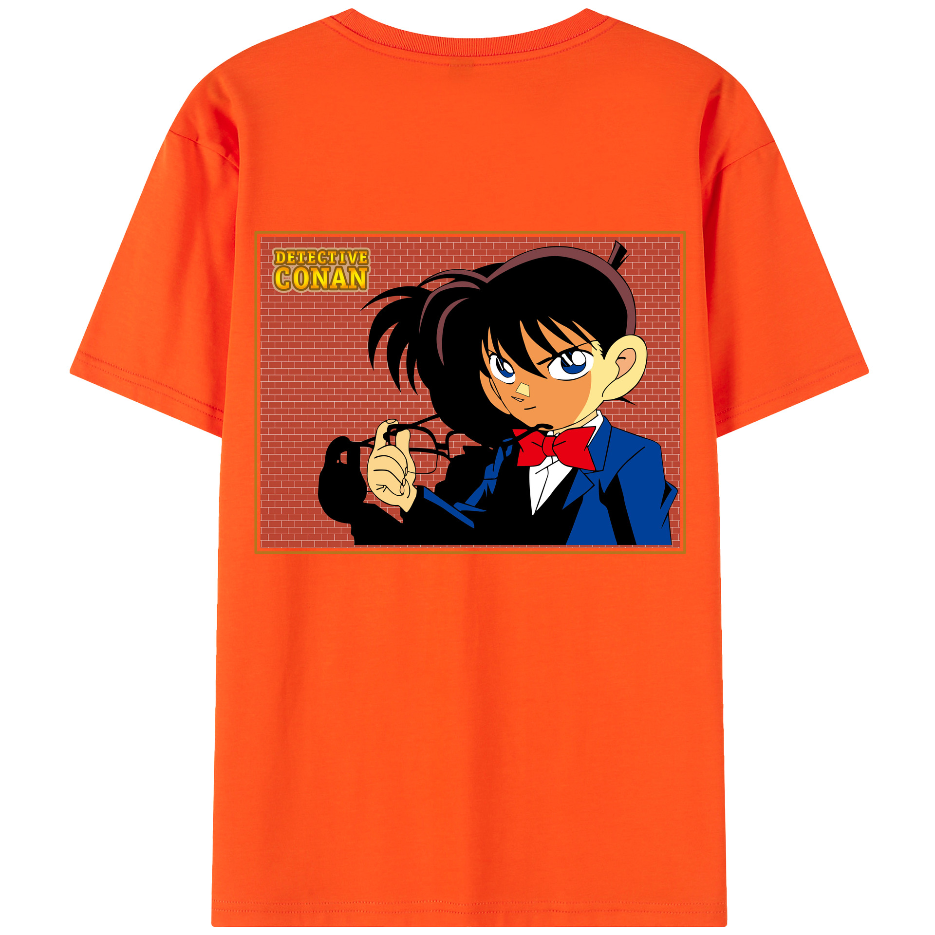 （画像用） 名探偵コナン 江戸川 コナン Detective Conan Conan Edogawa 綿100％半袖Tシャツ（背面プリント）