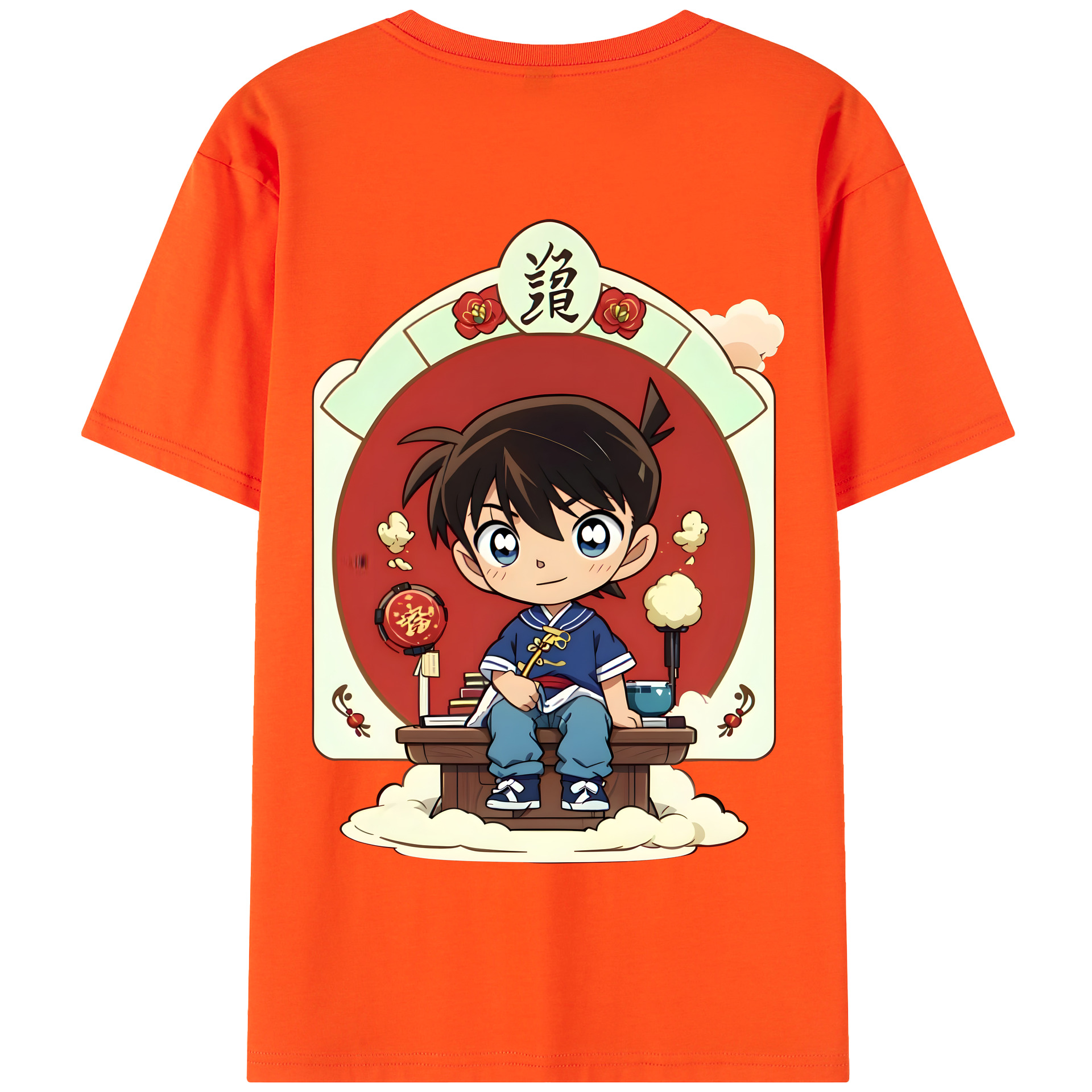 （画像用） 名探偵コナン 江戸川 コナン Detective Conan Conan Edogawa 綿100％半袖Tシャツ（背面プリント）