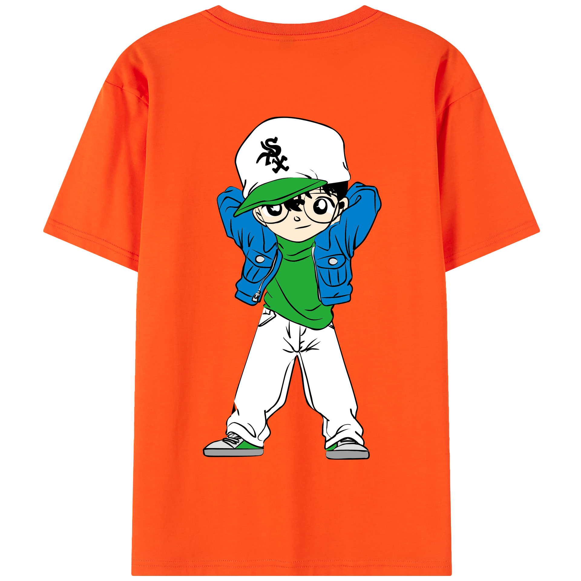 （画像用） 名探偵コナン 江戸川 コナン Detective Conan Conan Edogawa 綿100％半袖Tシャツ（背面プリント）