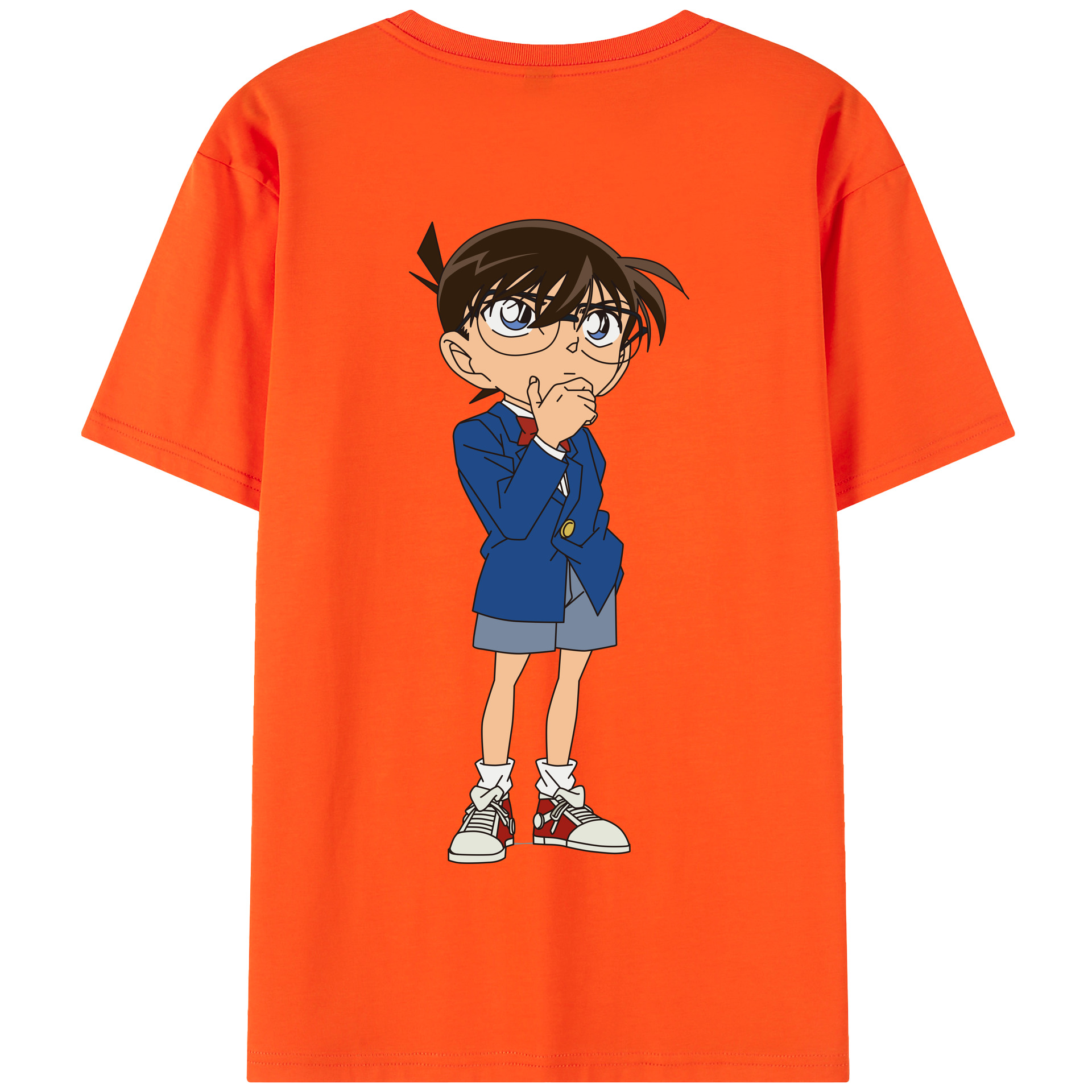 （画像用） 名探偵コナン 江戸川 コナン Detective Conan Conan Edogawa 綿100％半袖Tシャツ（背面プリント）