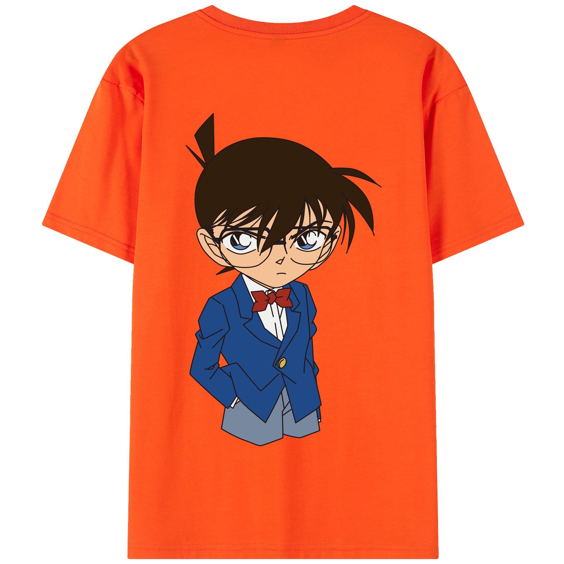 （画像用） 名探偵コナン 江戸川 コナン Detective Conan Conan Edogawa 綿100％半袖Tシャツ（背面プリント）