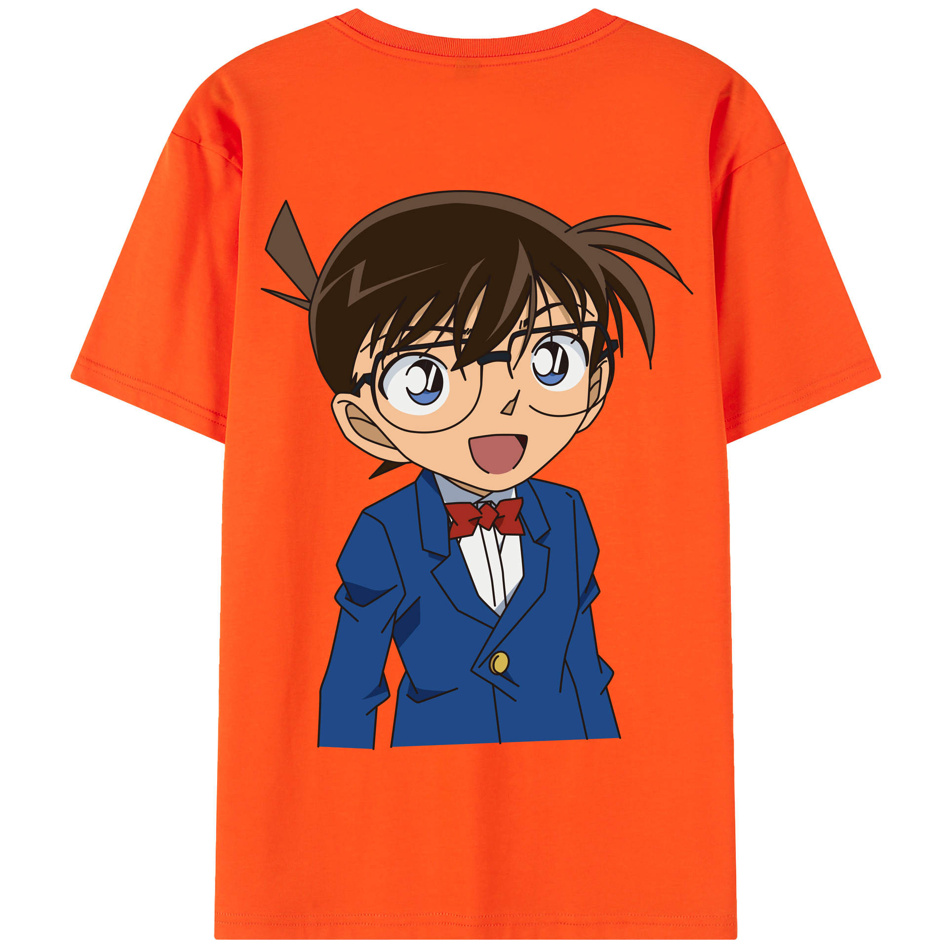 （画像用） 名探偵コナン 江戸川 コナン Detective Conan Conan Edogawa 綿100％半袖Tシャツ（背面プリント）