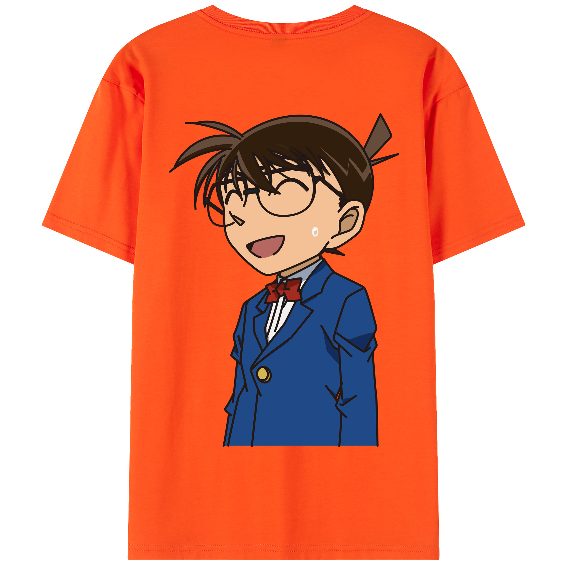 （画像用） 名探偵コナン 江戸川 コナン Detective Conan Conan Edogawa 綿100％半袖Tシャツ（背面プリント）
