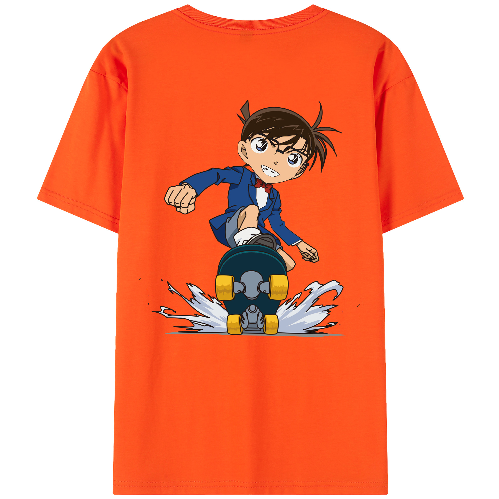 （画像用） 名探偵コナン 江戸川 コナン Detective Conan Conan Edogawa 綿100％半袖Tシャツ（背面プリント）