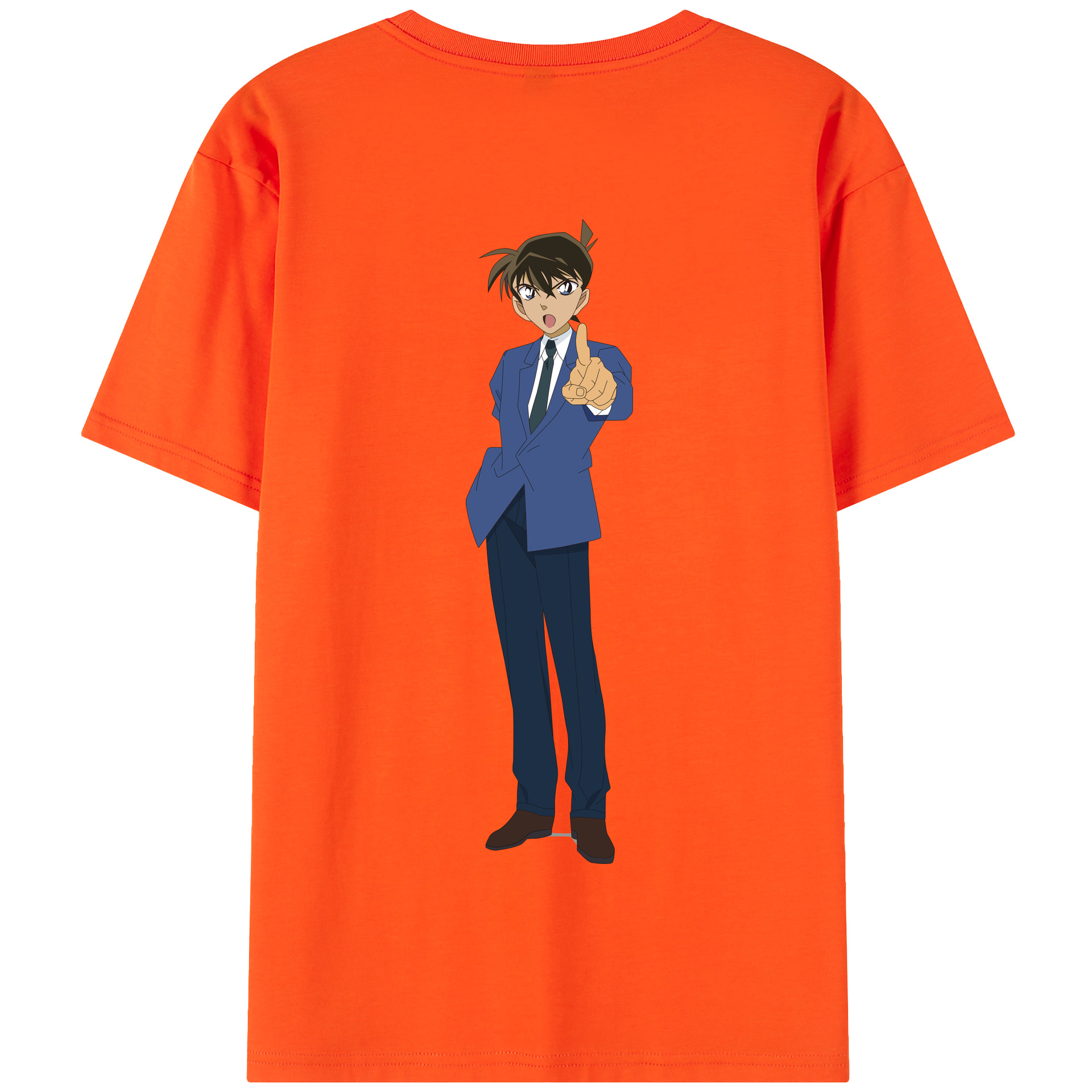 （画像用） 名探偵コナン 江戸川 コナン Detective Conan Conan Edogawa 綿100％半袖Tシャツ（背面プリント）