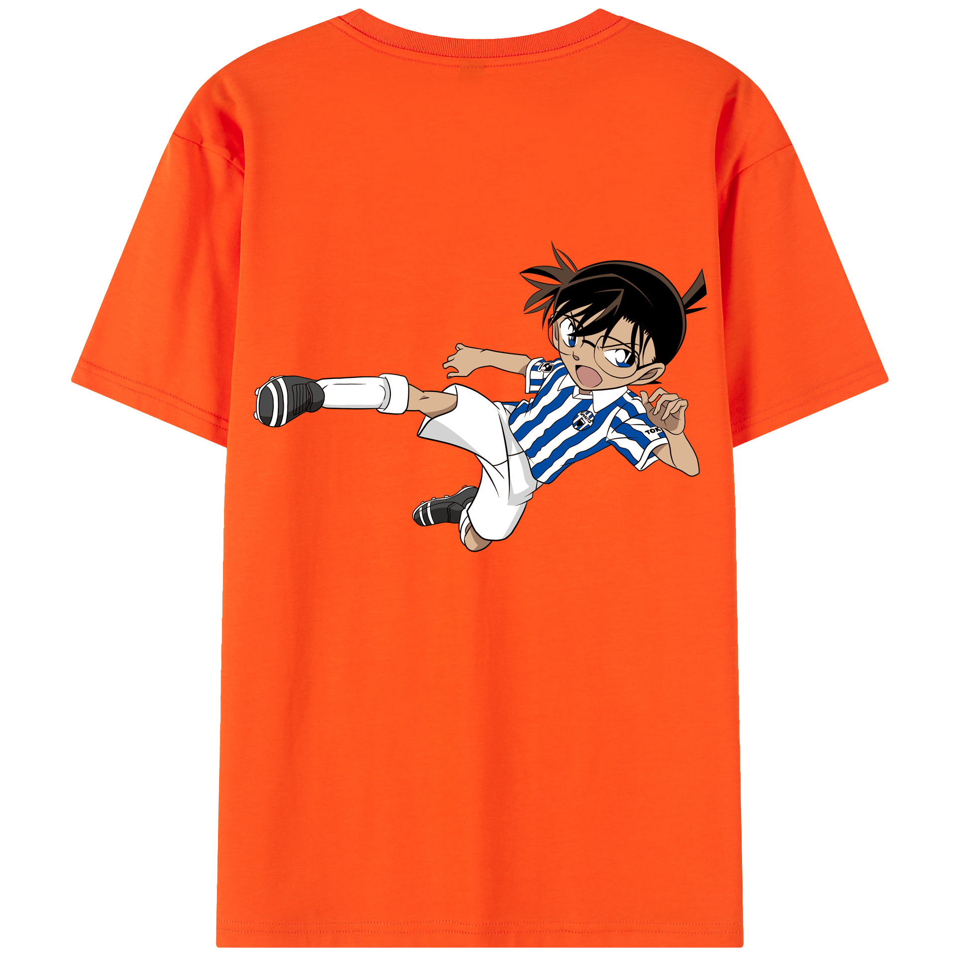 （画像用） 名探偵コナン 江戸川 コナン Detective Conan Conan Edogawa 綿100％半袖Tシャツ（背面プリント）