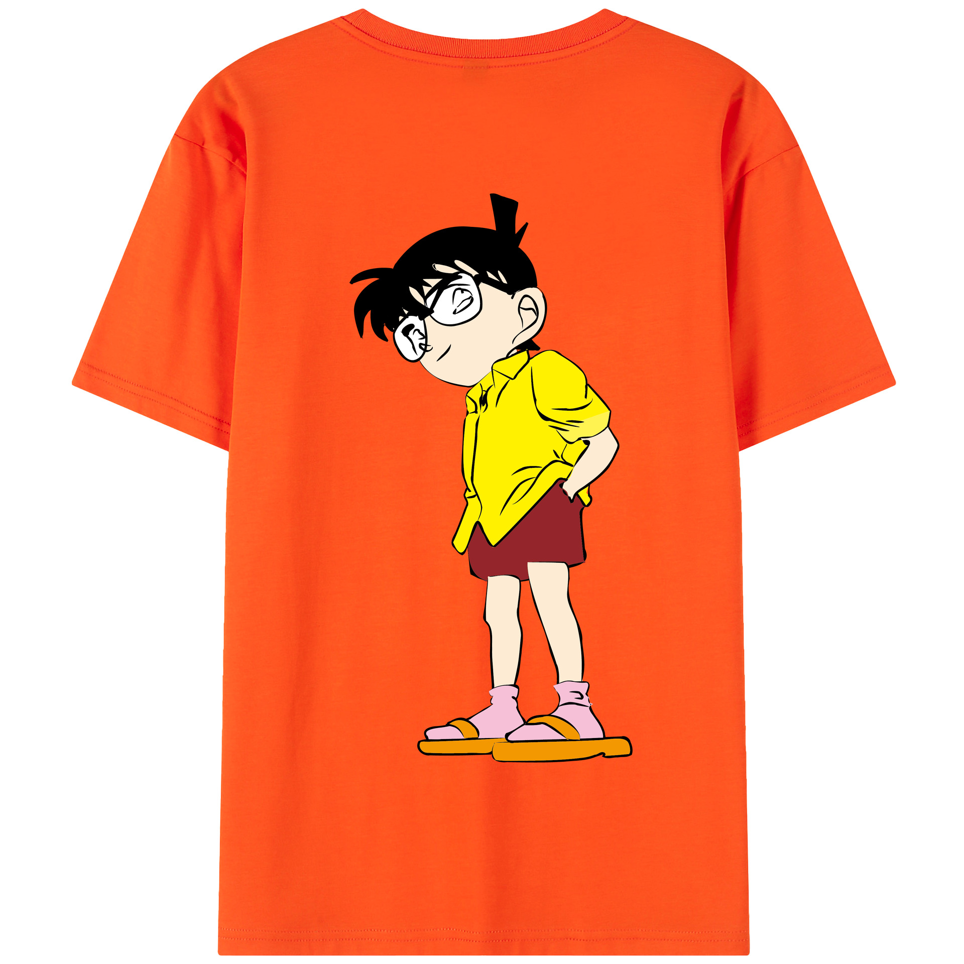 （画像用） 名探偵コナン 江戸川 コナン Detective Conan Conan Edogawa 綿100％半袖Tシャツ（背面プリント）