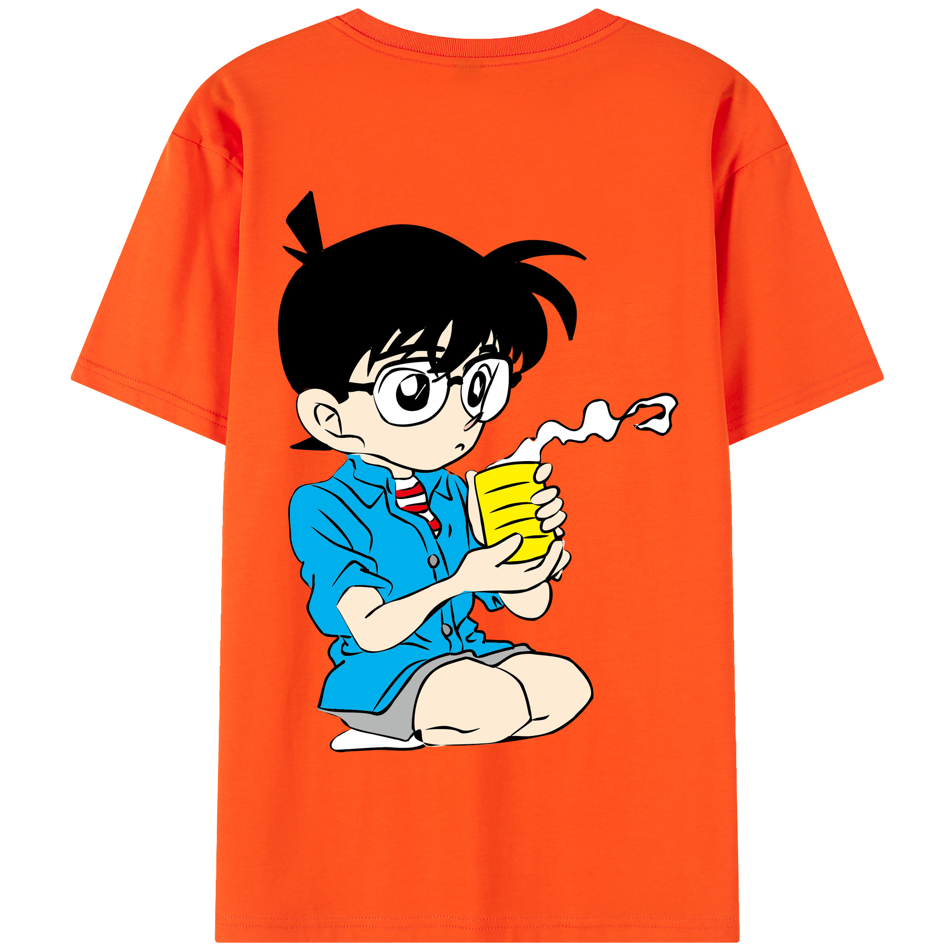 （画像用） 名探偵コナン 江戸川 コナン Detective Conan Conan Edogawa 綿100％半袖Tシャツ（背面プリント）
