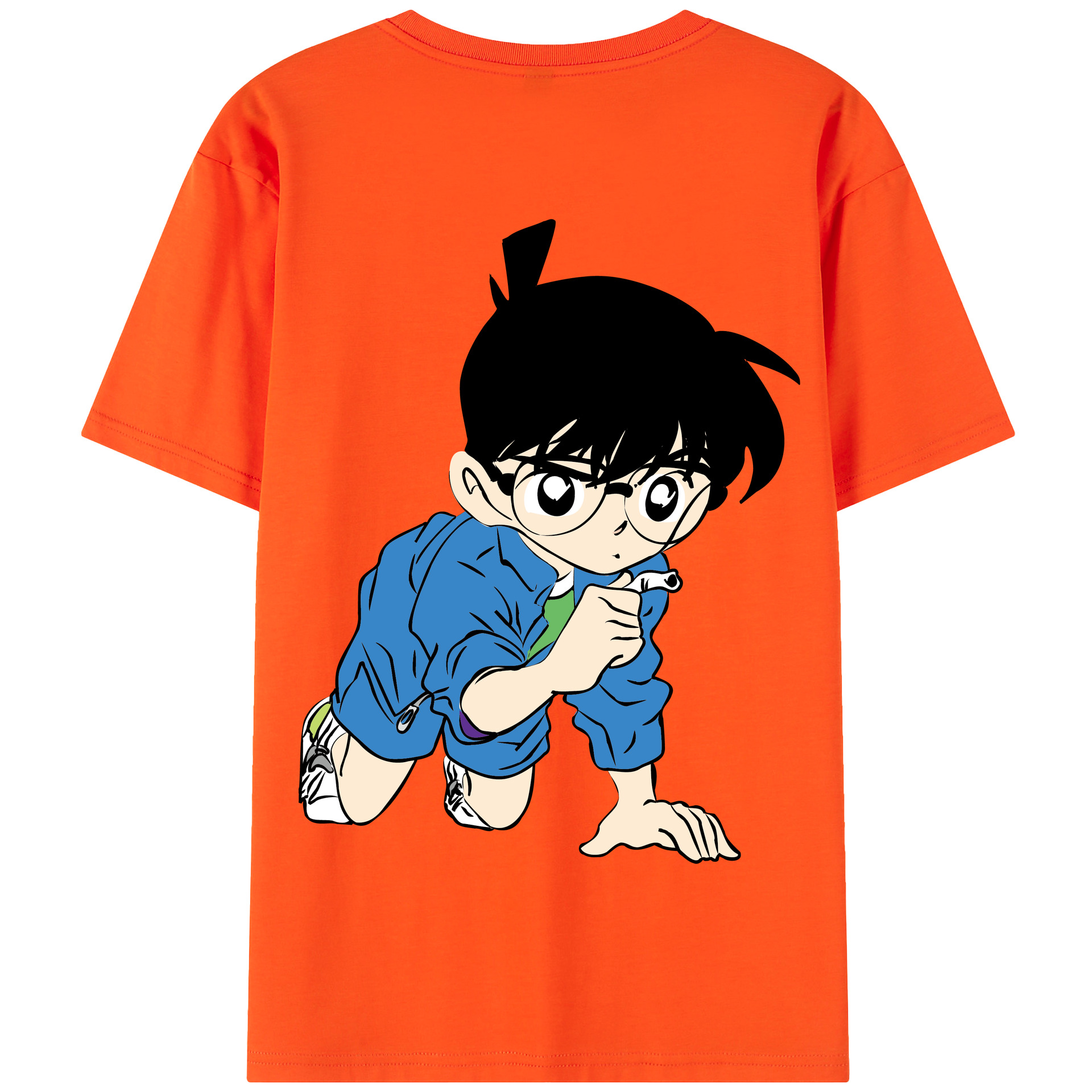 （画像用） 名探偵コナン 江戸川 コナン Detective Conan Conan Edogawa 綿100％半袖Tシャツ（背面プリント）