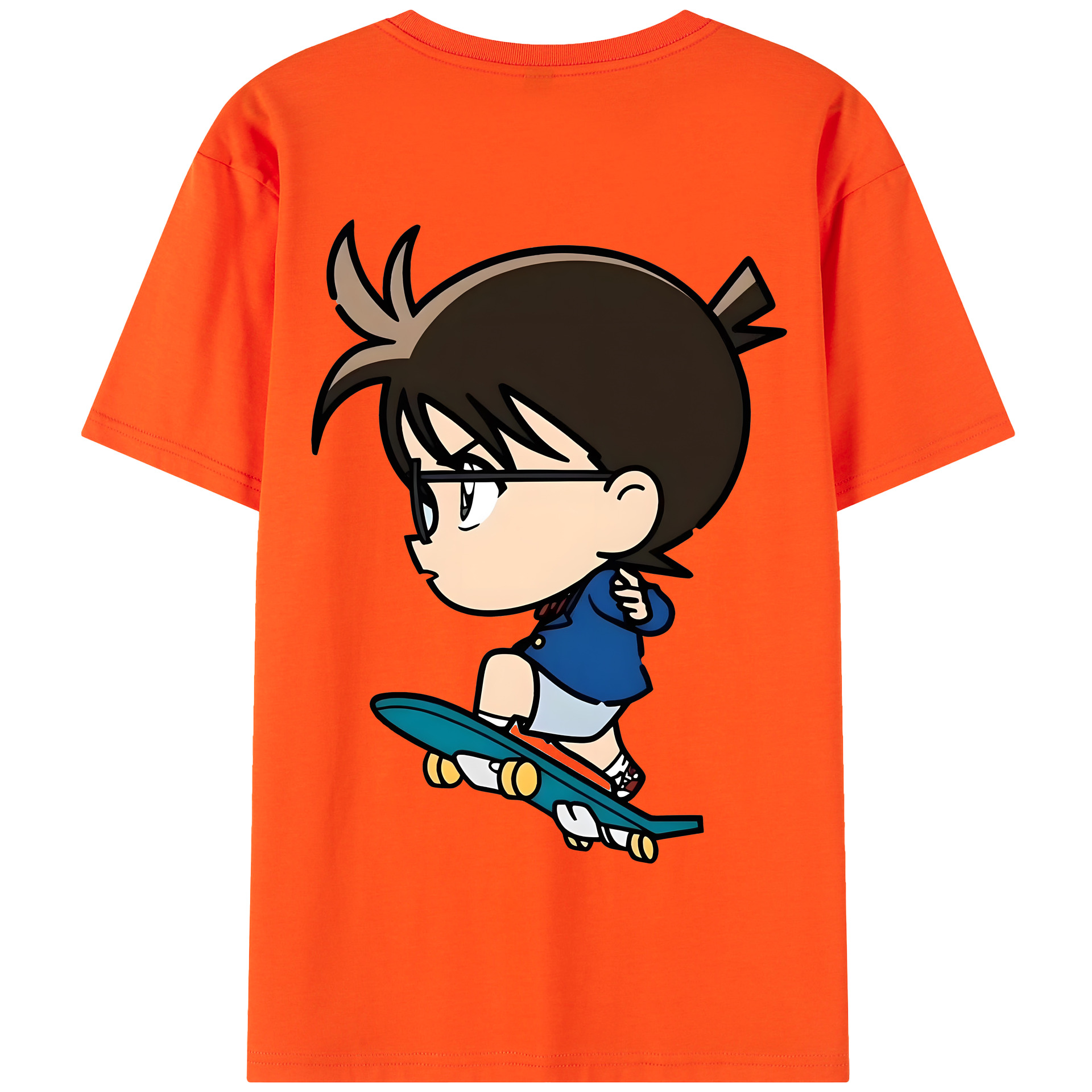 （画像用） 名探偵コナン 江戸川 コナン Detective Conan Conan Edogawa 綿100％半袖Tシャツ（背面プリント）