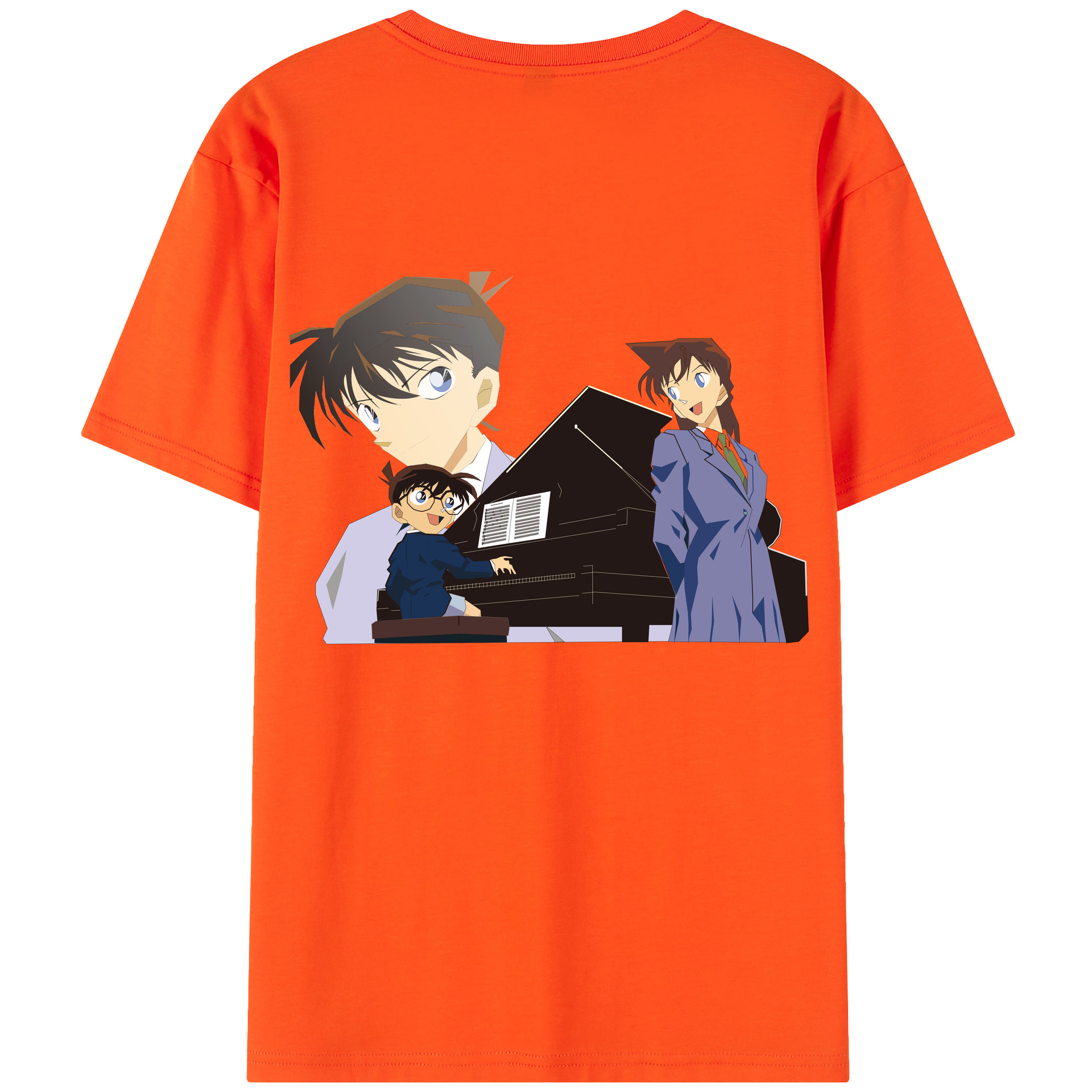 （画像用） 名探偵コナン 毛利 蘭 もうり らん、モーリ ラン Detective Conan Rachel Moore 綿100％半袖Tシャツ（背面プリント）