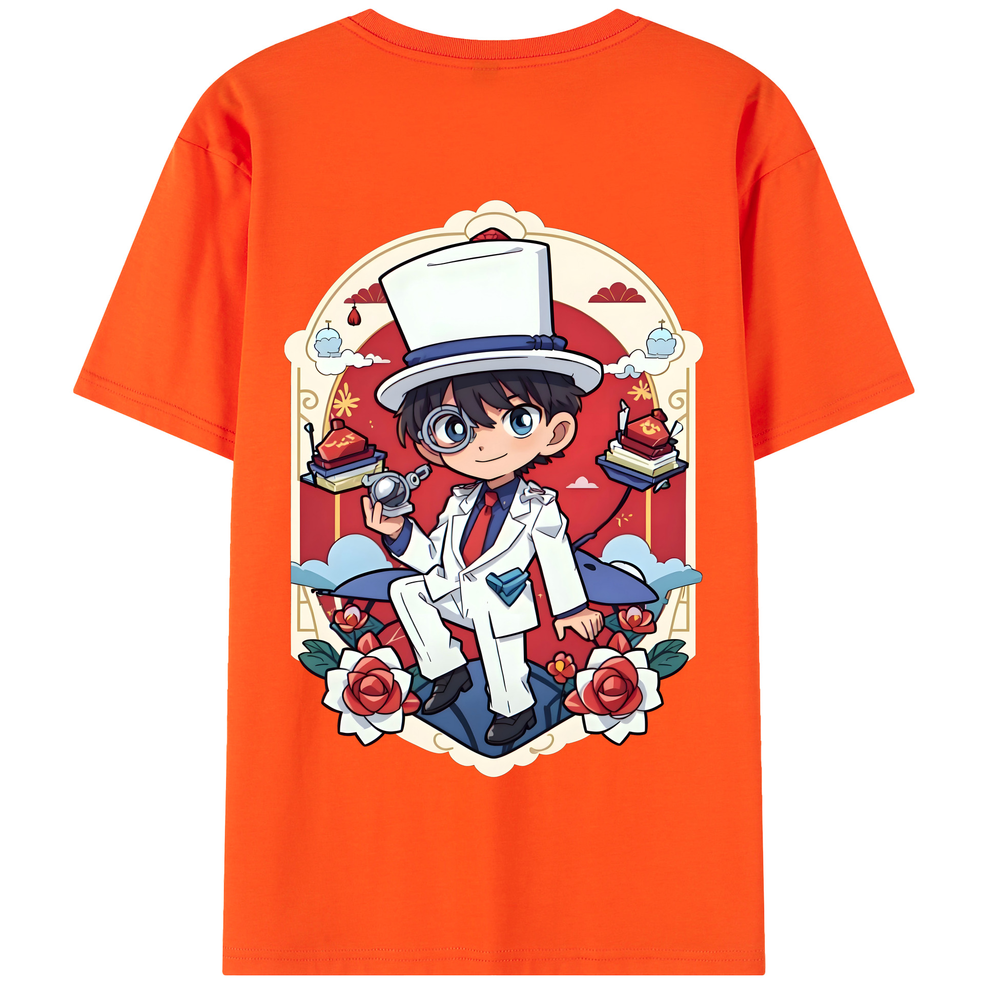 （画像用） 名探偵コナン くろば かいと Detective Conan Kuroba Kaito 綿100％半袖Tシャツ（背面プリント）