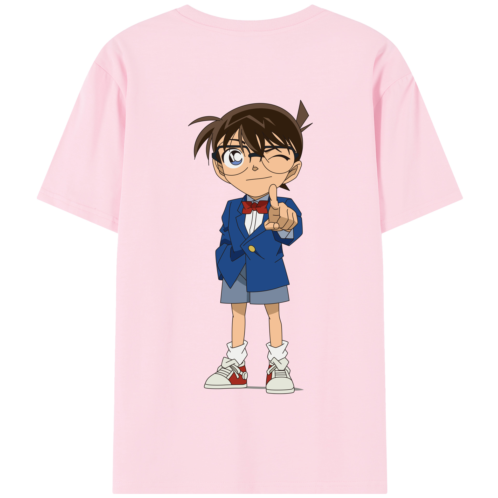 （画像用） 名探偵コナン 江戸川 コナン Detective Conan Conan Edogawa 綿100％半袖Tシャツ（背面プリント）
